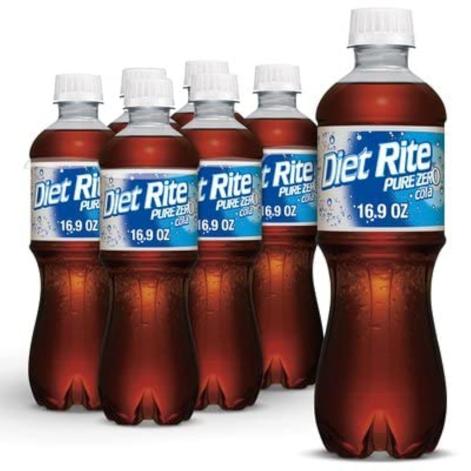 Pure Zero Cola - No Caffeine Soda, 6 Pack (16.9 oz Bottles) - Refreshing Sugar-Free Drink for Parties, BBQs & Healthy Lifestyle