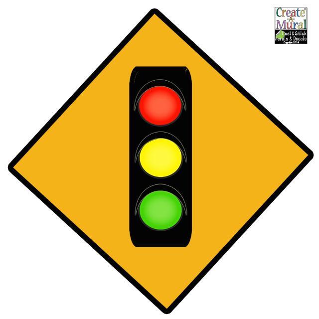 Traffic Light Sign Wall Decal - Removable Vinyl Sticker for Kids Room, Classroom & Office Decor - Perfect for Road Safety Education & Themed Parties