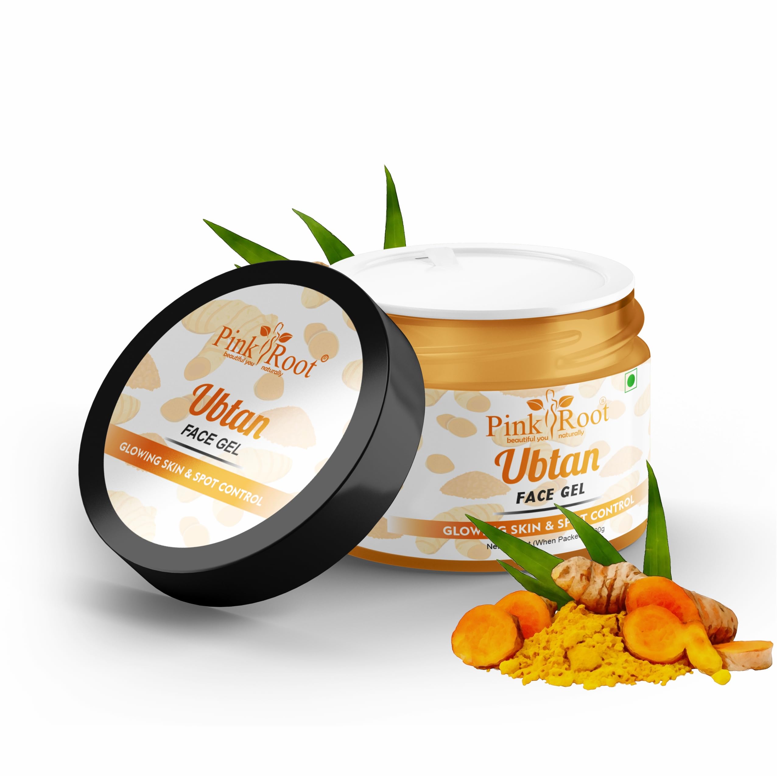Pink Root Ubtan Cream & Massage Gel Combo Pack (100g Each) - Natural Skin Brightening & Exfoliating Treatment for Glowing Face & Body Care