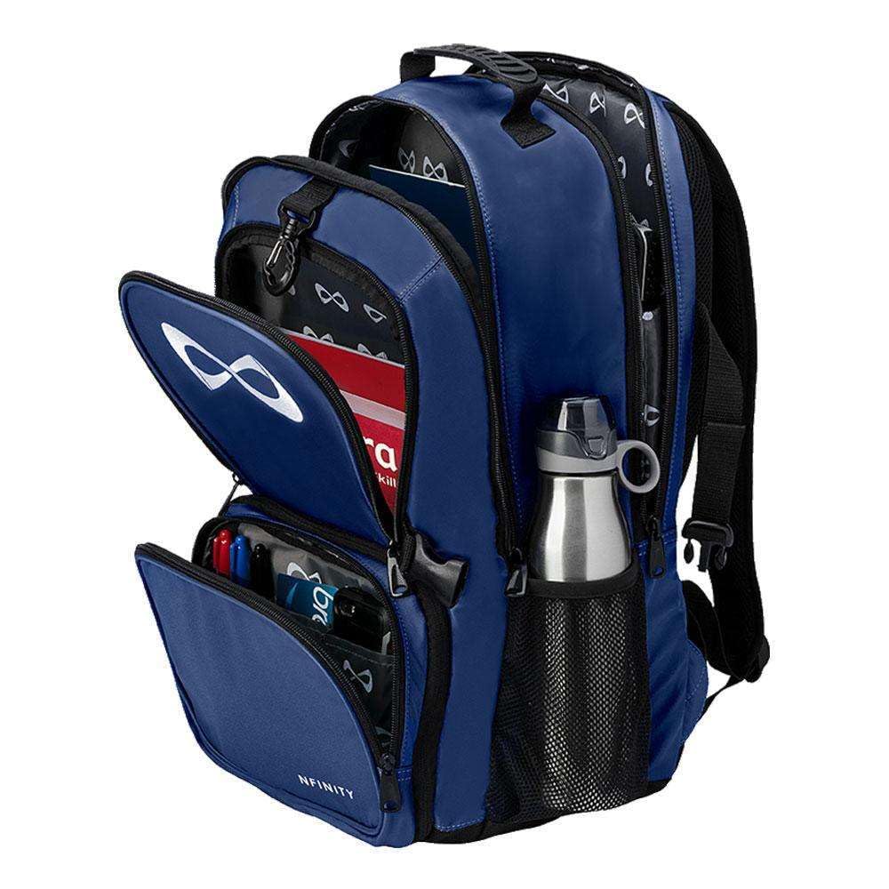 Nfinity Classic Cheer Backpack for Cheerleading - Lightweight Sports Backpack with Detachable Purse & Laptop Sleeve - Perfect for Travel, School & Gym - Royal Blue