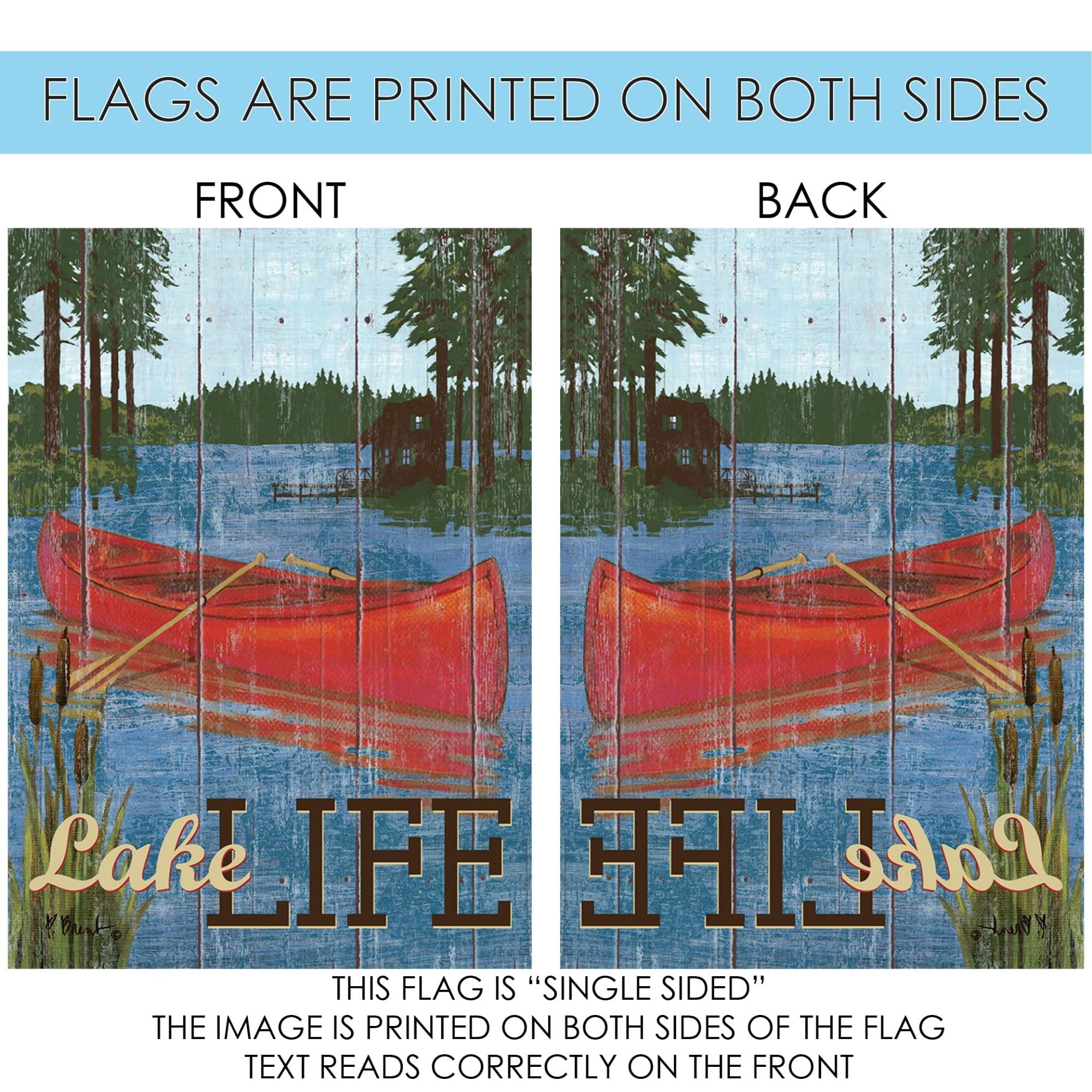 Rustic Lake Life Summer Garden Flag 12x18 Inch - Double Sided Outdoor House Canoe Yard Decoration | Perfect for Porch, Patio, and Seasonal Home Decor