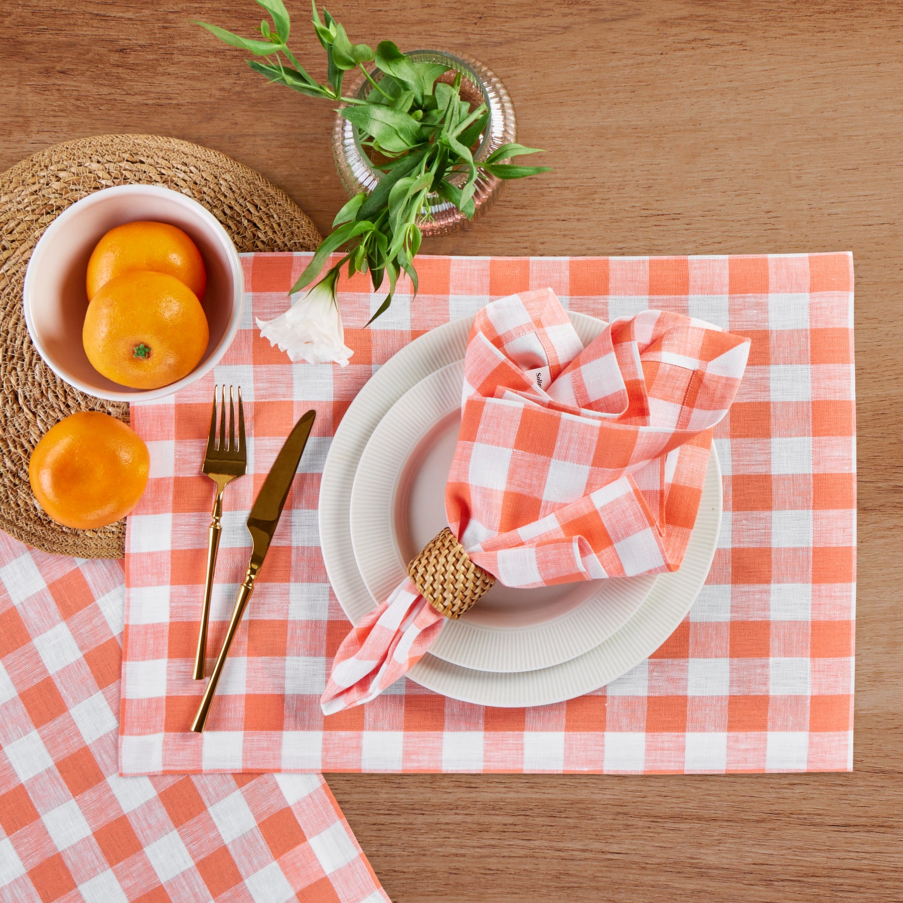 Morgan Check Napkins, Set of 4 - Premium Cotton Table Napkins for Dinner Parties, Weddings & Everyday Use