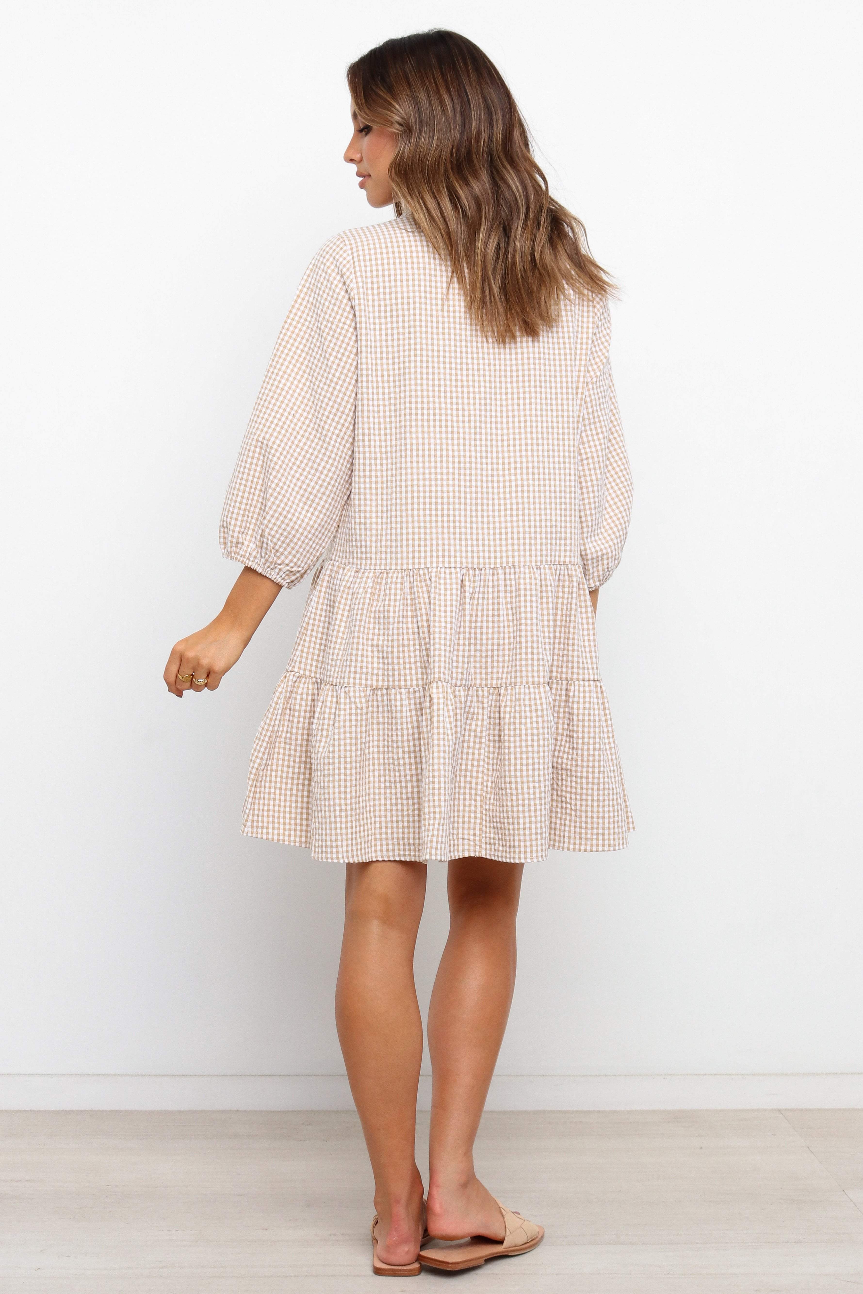 Daria Women's Elegant Beige Dress - Perfect for Casual Outings, Office Wear & Special Occasions