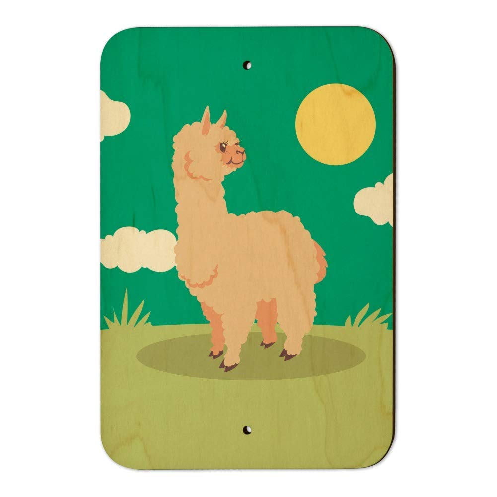 Fluffy Alpaca Wall Decor Sign - Cute Home & Office Artwork for Cozy Spaces | Perfect for Nursery, Living Room or Workspace Decor