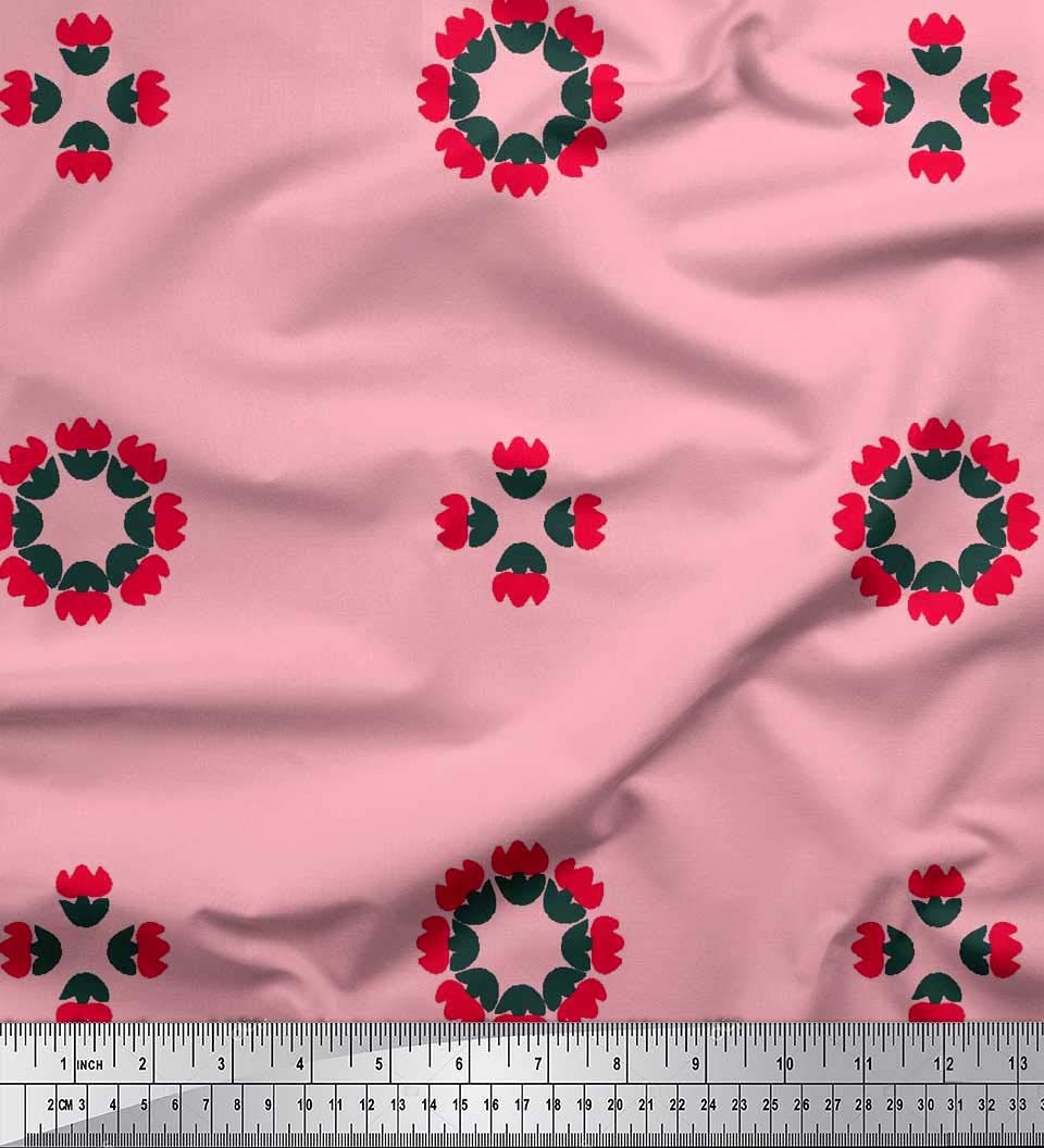 Soimoi Moss Georgette Brown Floral Print Fabric - 42 Inch Wide by The Yard - Artistic Flower Design for Fashionable DIY Projects, Dresses, Scarves & Home Decor