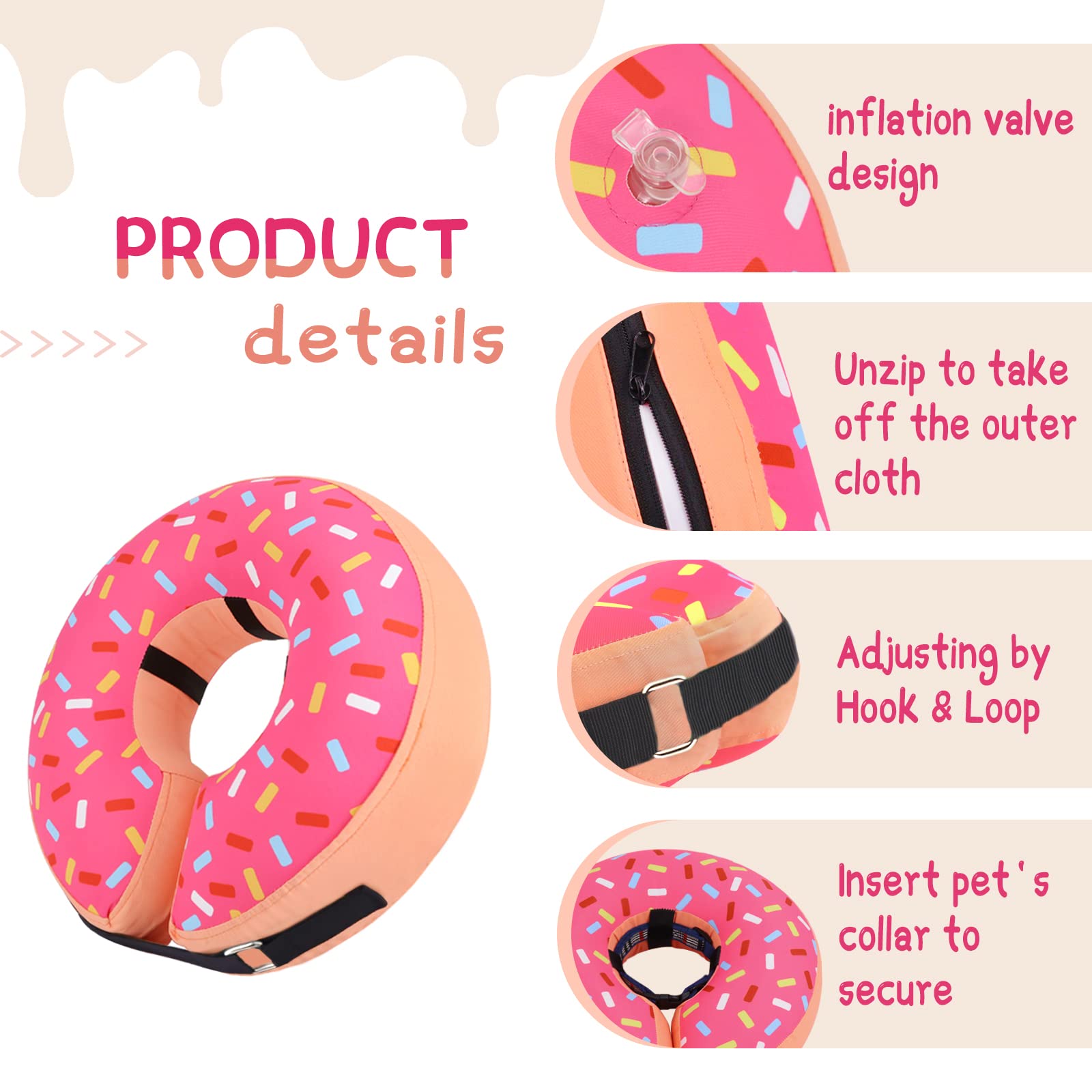 Inflatable Dog Cone Collar Alternative - Soft Recovery E-Collar for Small & Medium Dogs & Cats After Surgery | Post-Surgical Pet Neck Donut for Comfortable Healing | Perfect for Wound Protection & Stress-Free Recovery at Home