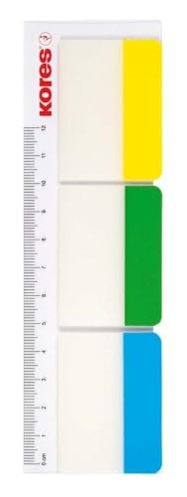 Self-Adhesive Page Markers & Document Flags - 37 x 50mm Wide Sticky Index Strips with Ruler, 3 Assorted Colors (10 Sheets Each) - Perfect for School, Office, Book Annotation & File Organization