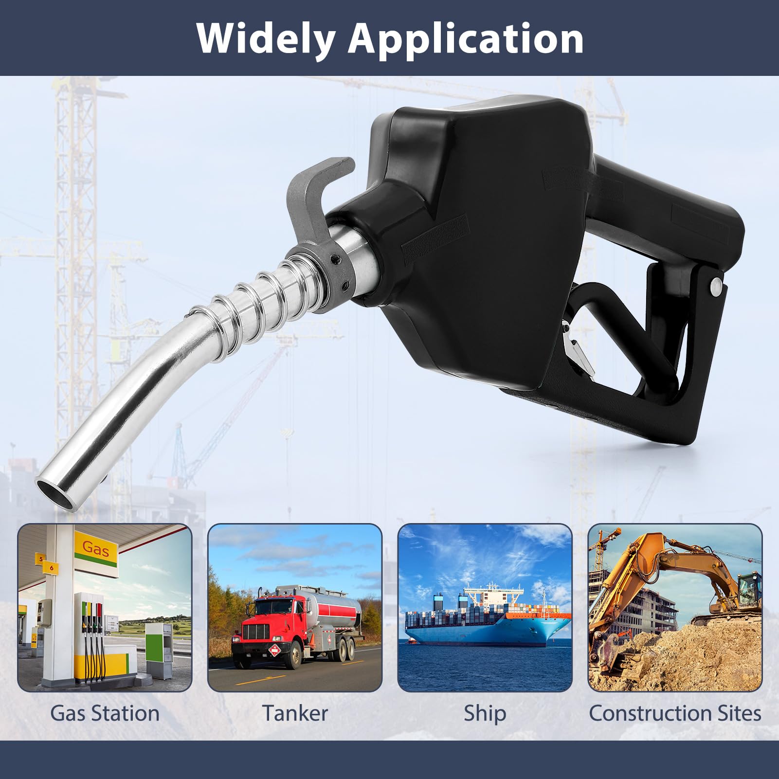 GARVEE 3/4 Inch NPT Auto Fuel Nozzle 13/16 Inch Spout 16 GPM with Swivel - High Flow Gasoline Diesel Nozzle for Trucks, Tractors, Boats & Industrial Equipment - Perfect for Fuel Transfer, Refueling & Fleet Maintenance