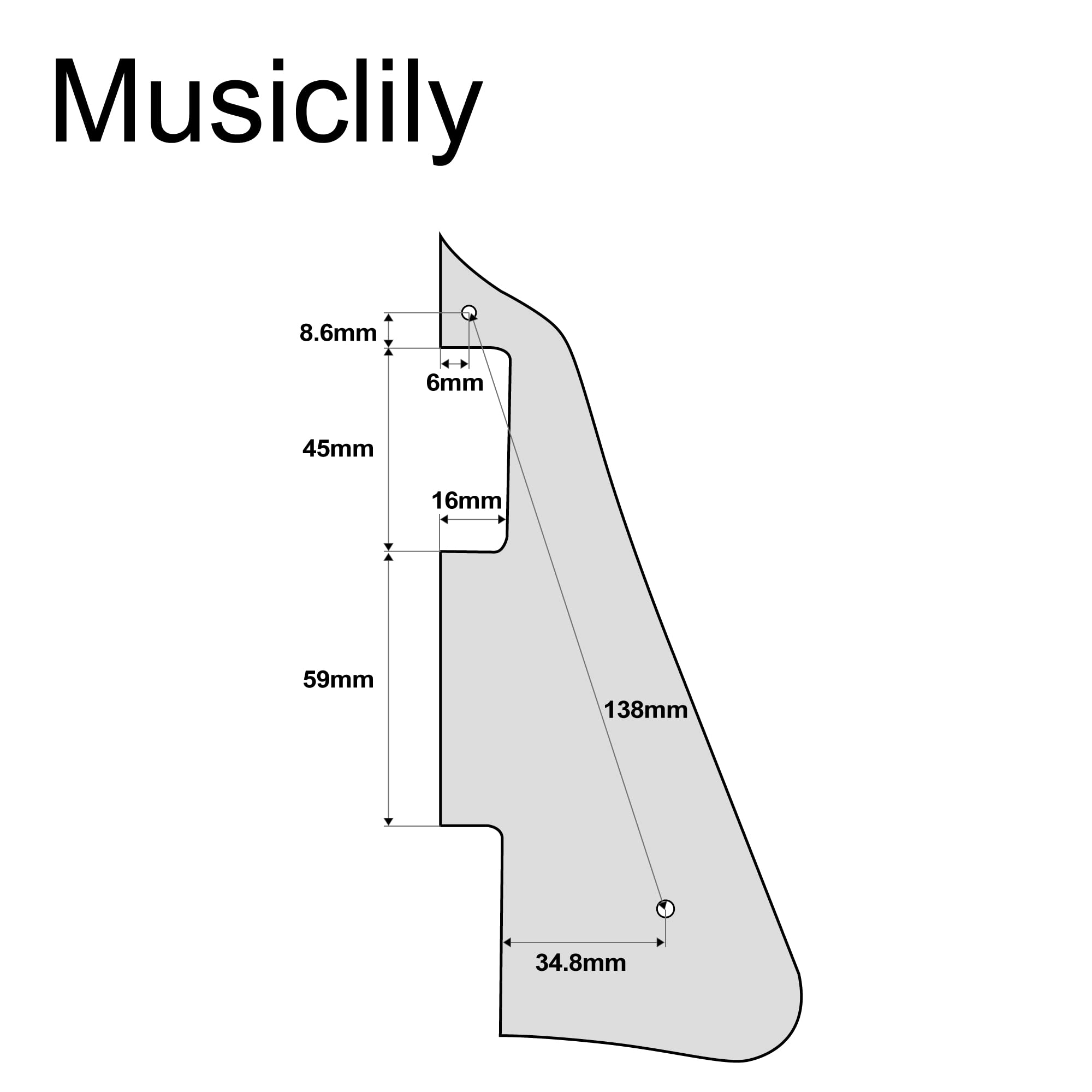 Musiclily Matte Black 1-Ply Electric Guitar Pickguard Compatible with USA Les Paul Modern Style - Perfect for Guitar Upgrades & Customizations