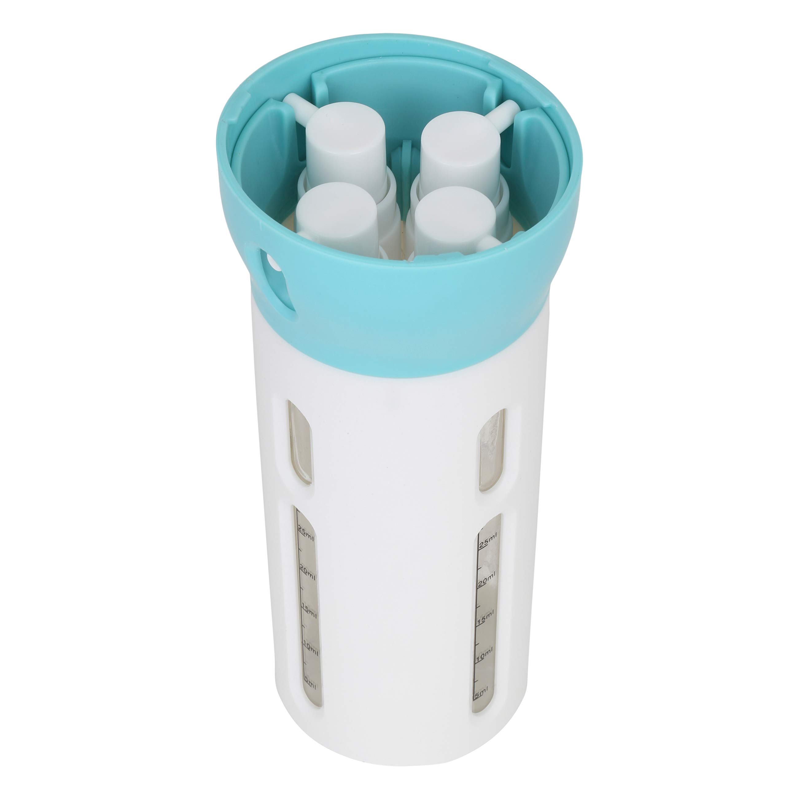 MAPPERZ 4-in-1 Leak-Proof Travel Dispenser Bottle Set - Refillable Shampoo, Lotion, Gel & Sanitizer Containers for Toiletries, Body Wash & Cosmetics | Perfect for Air Travel, Gym, Camping & Daily Skincare Routine (Pack of 1)