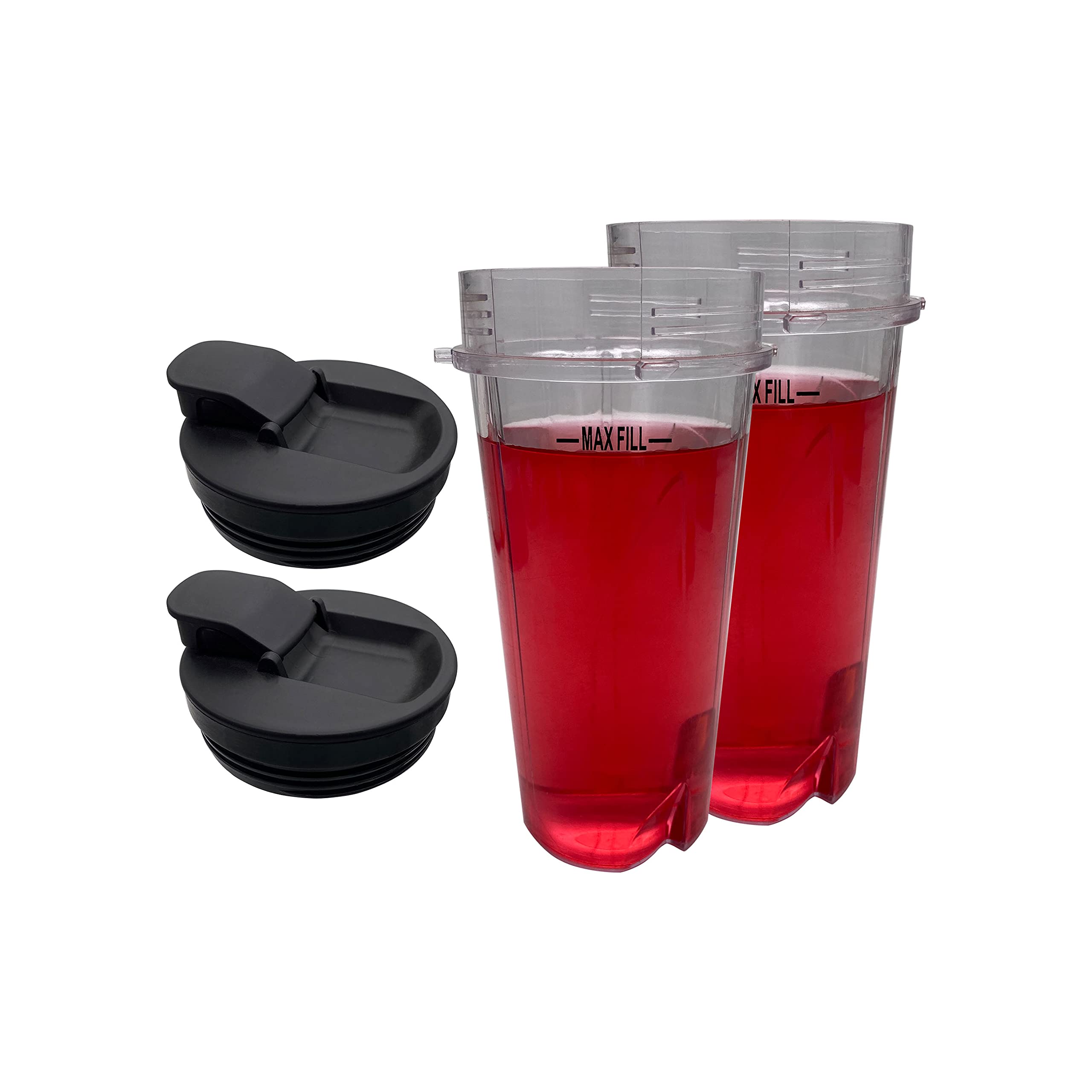 16oz Replacement Cup with 4 Tabs & Spout Lid for Nutri NINJA FIT 700W & Professional 1100W Blenders - Perfect for Smoothies, Protein Shakes & Meal Prep