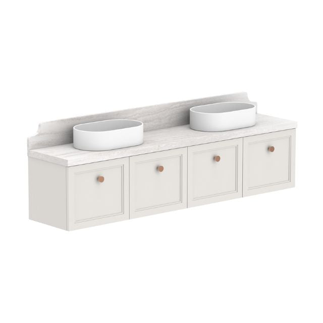 ADP Mabel Wall-Mounted Vanity with Durasein Countertop - Modern Bathroom Sink Cabinet for Small Spaces, Perfect for Apartments & Powder Rooms
