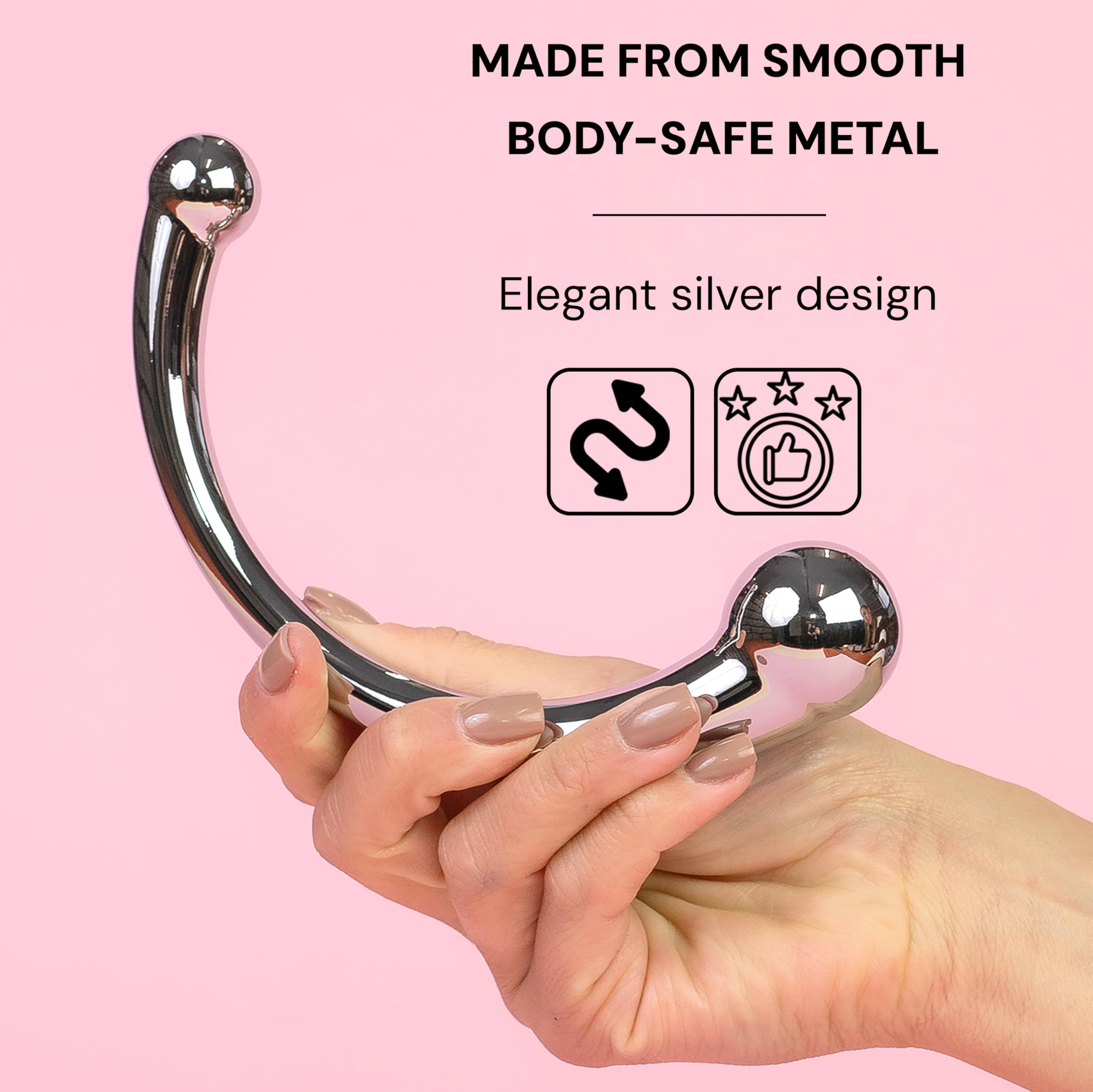 Stainless Steel Anal Plug 16cm - 2.1/3.2cm Diameter - Smooth Surface Beginner Sex Toy for Women & Men - G-Spot Massager - Perfect for Couples Play & Solo Exploration