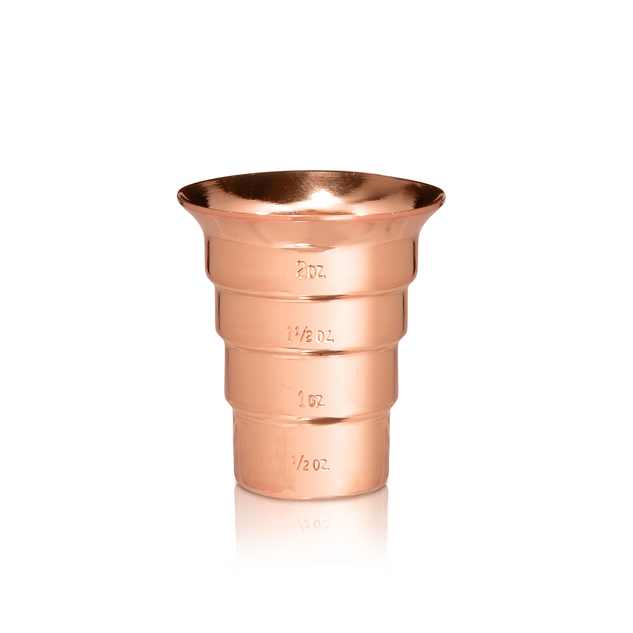 Premium Copper Plated Stepped Jigger 2oz - Professional Bartender Tool for Mixing Cocktails, Perfect for Home Bars & Cocktail Parties
