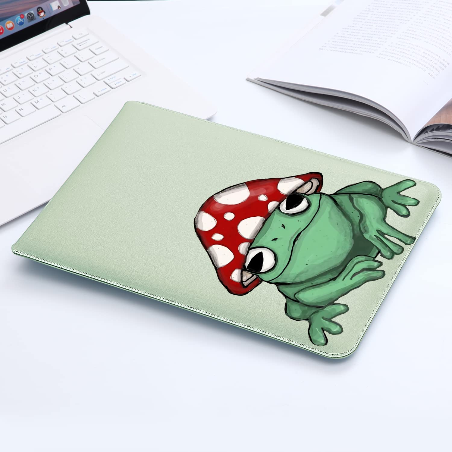 MAYCARI 15.6-16 Inch Cute Cartoon Frog Laptop Sleeve Case Bag - Protective Cover for MacBook Pro 16