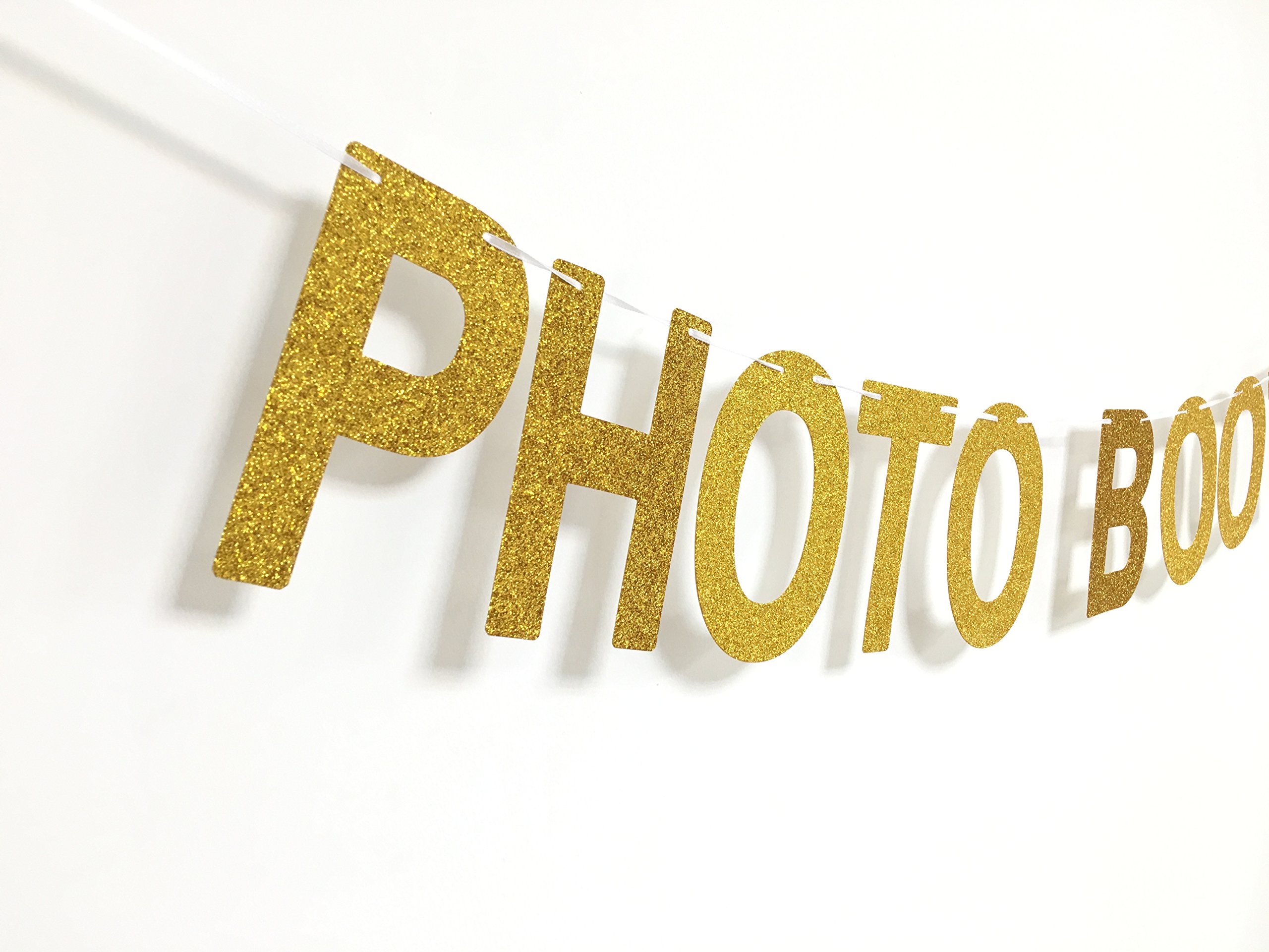 Gold Glitter Letter Sign for Wedding & Birthday Party Decorations - Photo Booth Props & Banner - Perfect for Bridal Showers, Baby Showers, and Anniversary Celebrations
