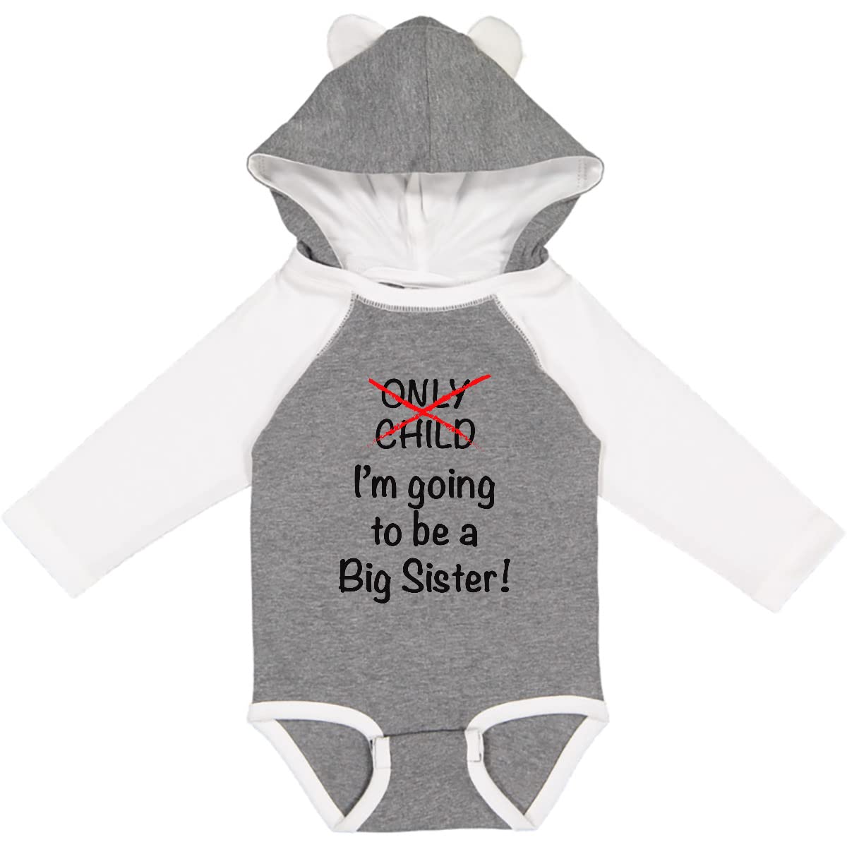 Inktastic 'I'm Going to Be a Big Sister' Baby Long Sleeve Bodysuit - Soft Cotton Creeper for Newborns & Infants - Perfect for Sibling Announcement & Family Photo Shoots