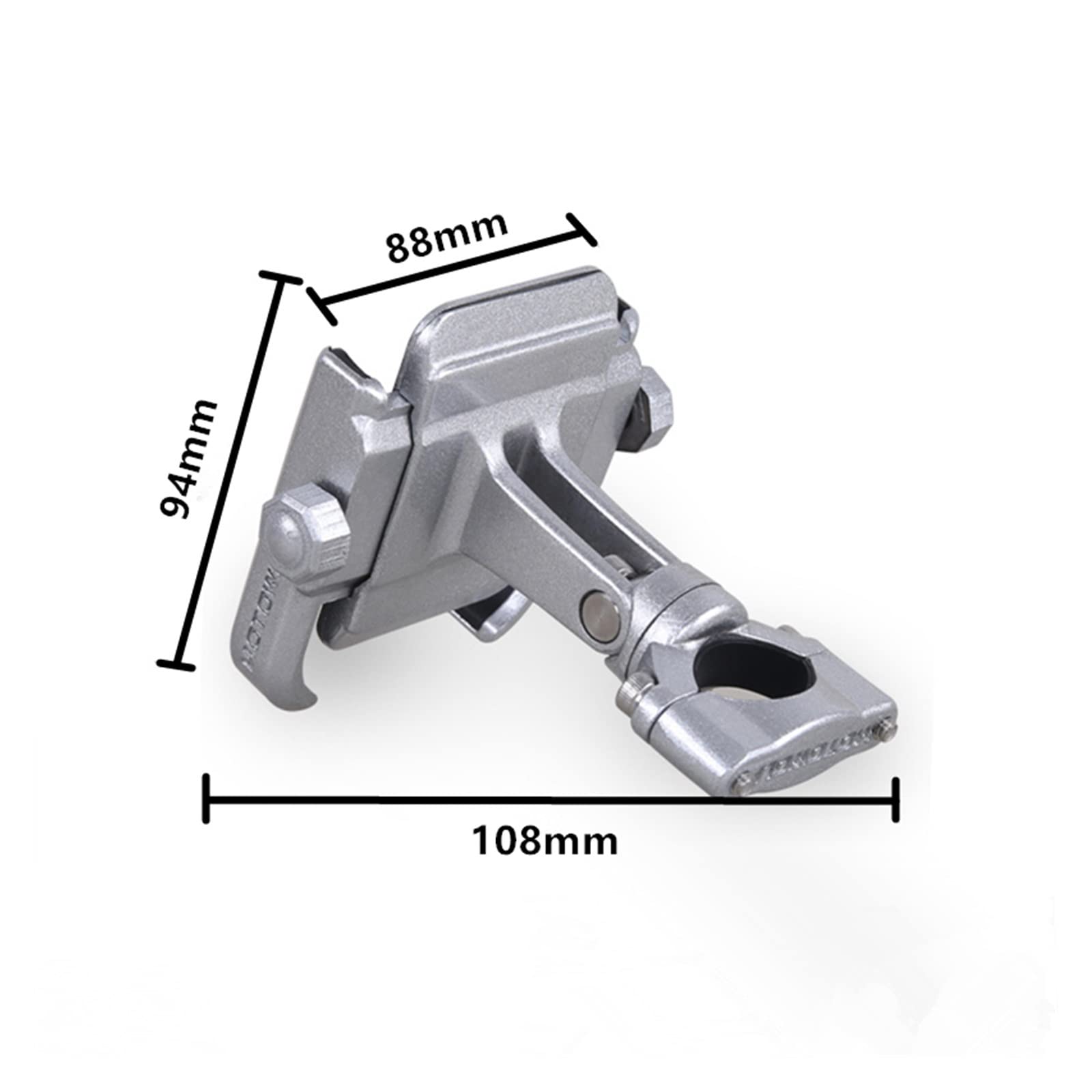 Premium Aluminum Alloy Motorcycle Phone Mount - 360° Rotatable Handlebar Bracket for Bikes (Black) | Perfect for GPS Navigation & Adventure Riding
