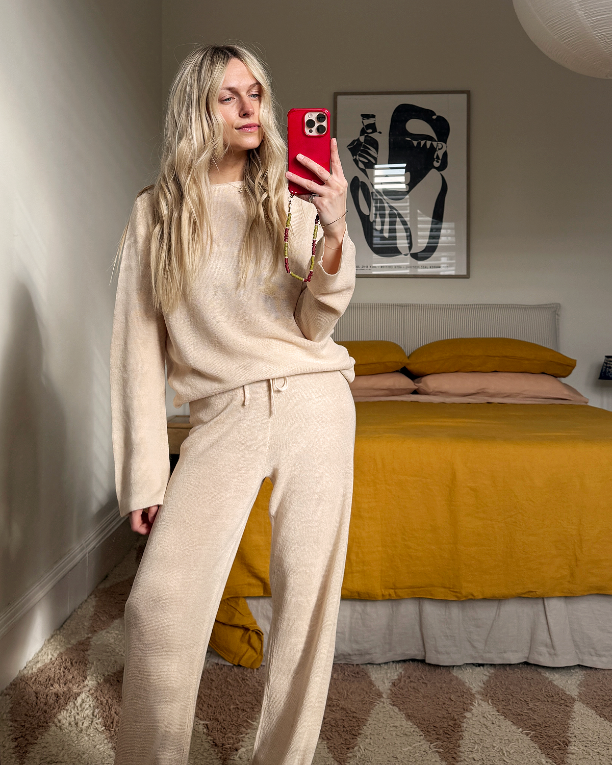 Oatmeal Linen Knit Set - Soft & Breathable Women's Lounge Outfit for Summer & Home Relaxation