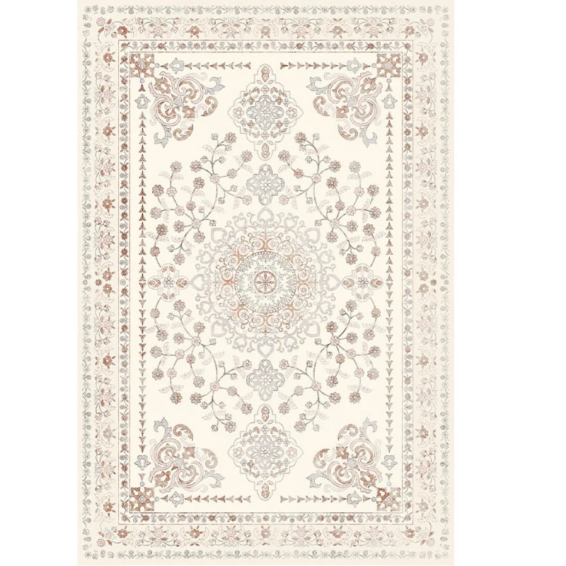 Adley Persian Faux Wool Waterproof Area Rug - Non-Slip Soft Living Room Rug for Bedroom, Dining Room, and Home Decor