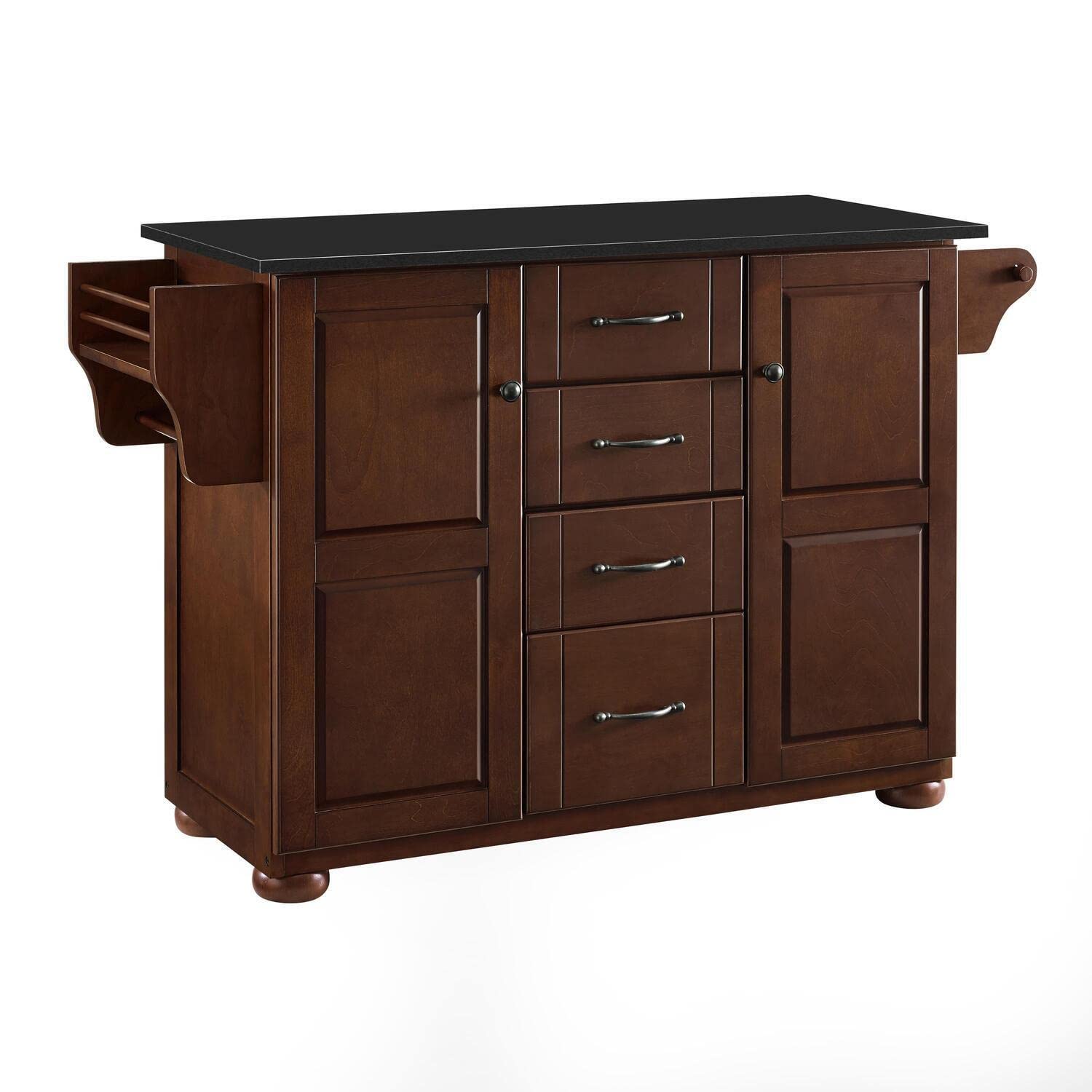 French Granite Kitchen Island - Spacious Mahogany/Black Countertop for Modern Kitchens