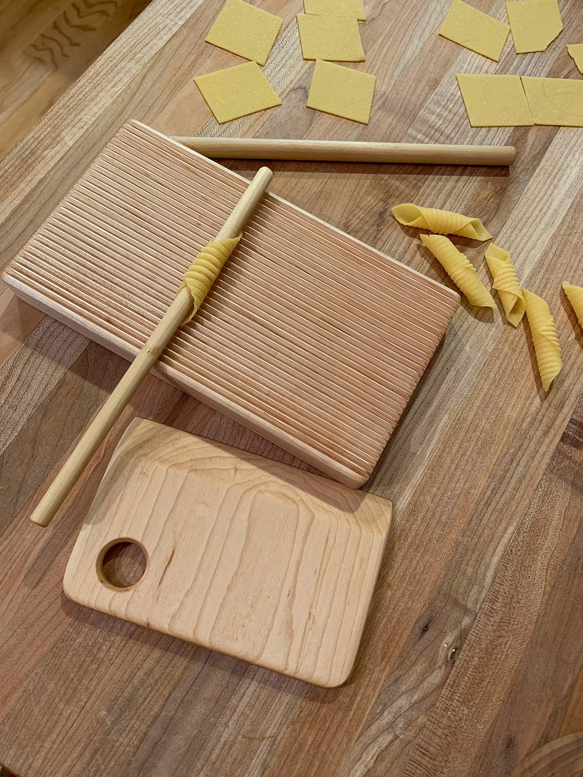 6-Piece Pasta Board Set for Macaroni, Trofie, Gnocchi & Garganelli | Premium Wooden Pasta Making Kit for Italian Cooking & Homemade Pasta Lovers
