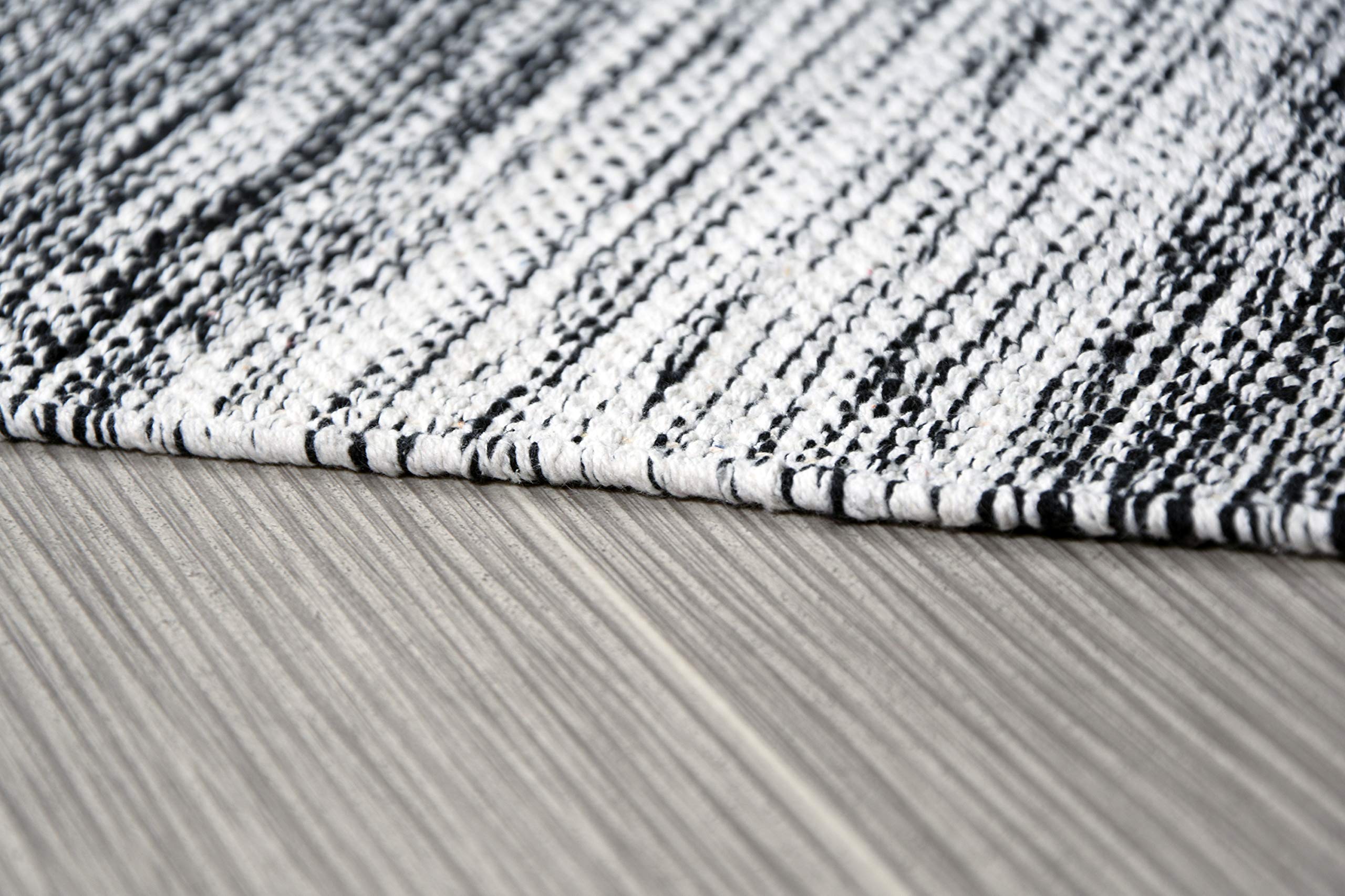 Premium Black & White Cotton Door Mat - 2x3 Feet Non-Slip Indoor/Outdoor Rug for Entryway, Kitchen & Bathroom - Washable Home Decor Mat (24x36 Inches) - Perfect for High Traffic Areas, Pet-Friendly & Easy to Clean
