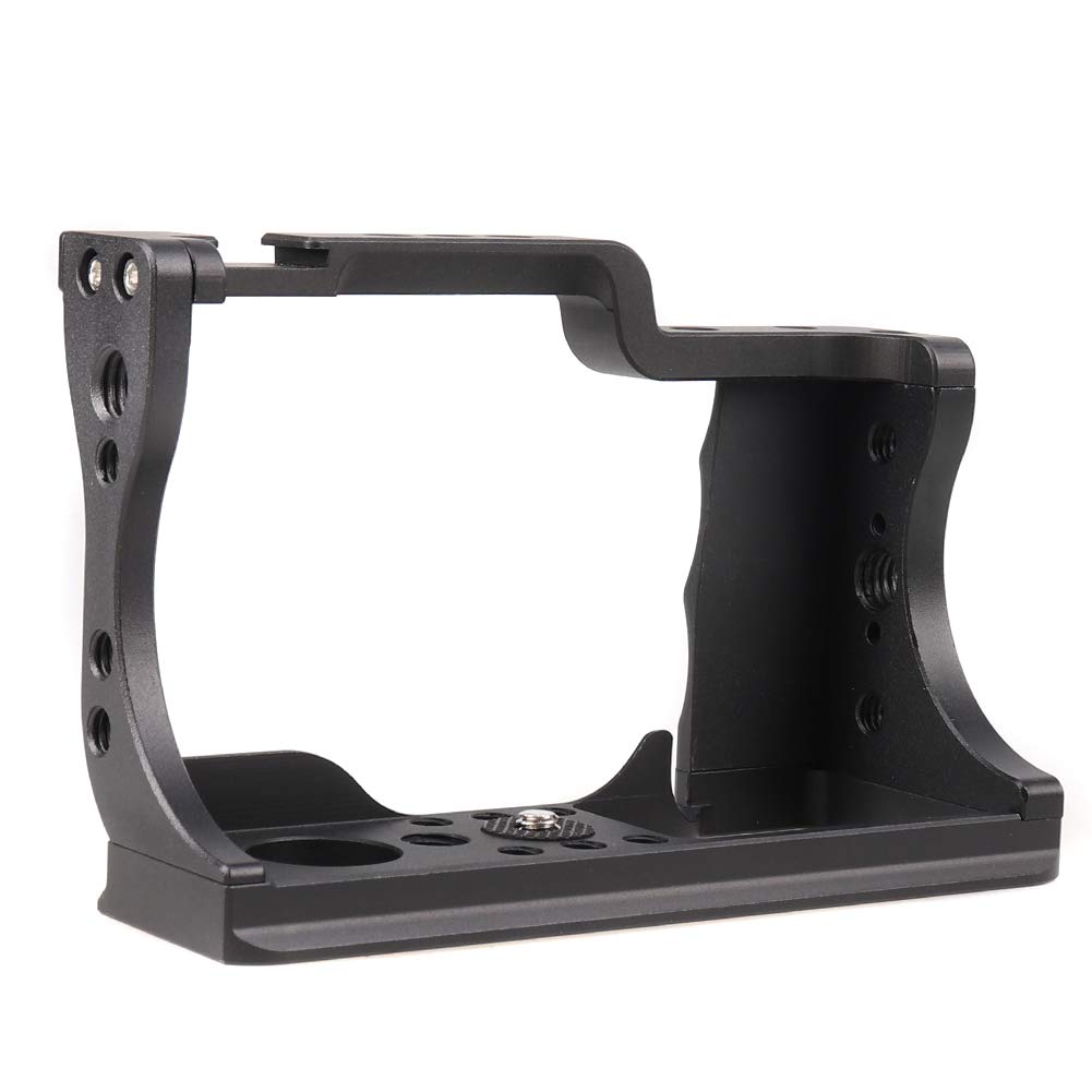 Aluminum Alloy DSLR Camera Cage Stabilizer with Cold Shoe & Top Handle Grip for Canon EOS M50 - Perfect for Vlogging, Filmmaking & Professional Photography