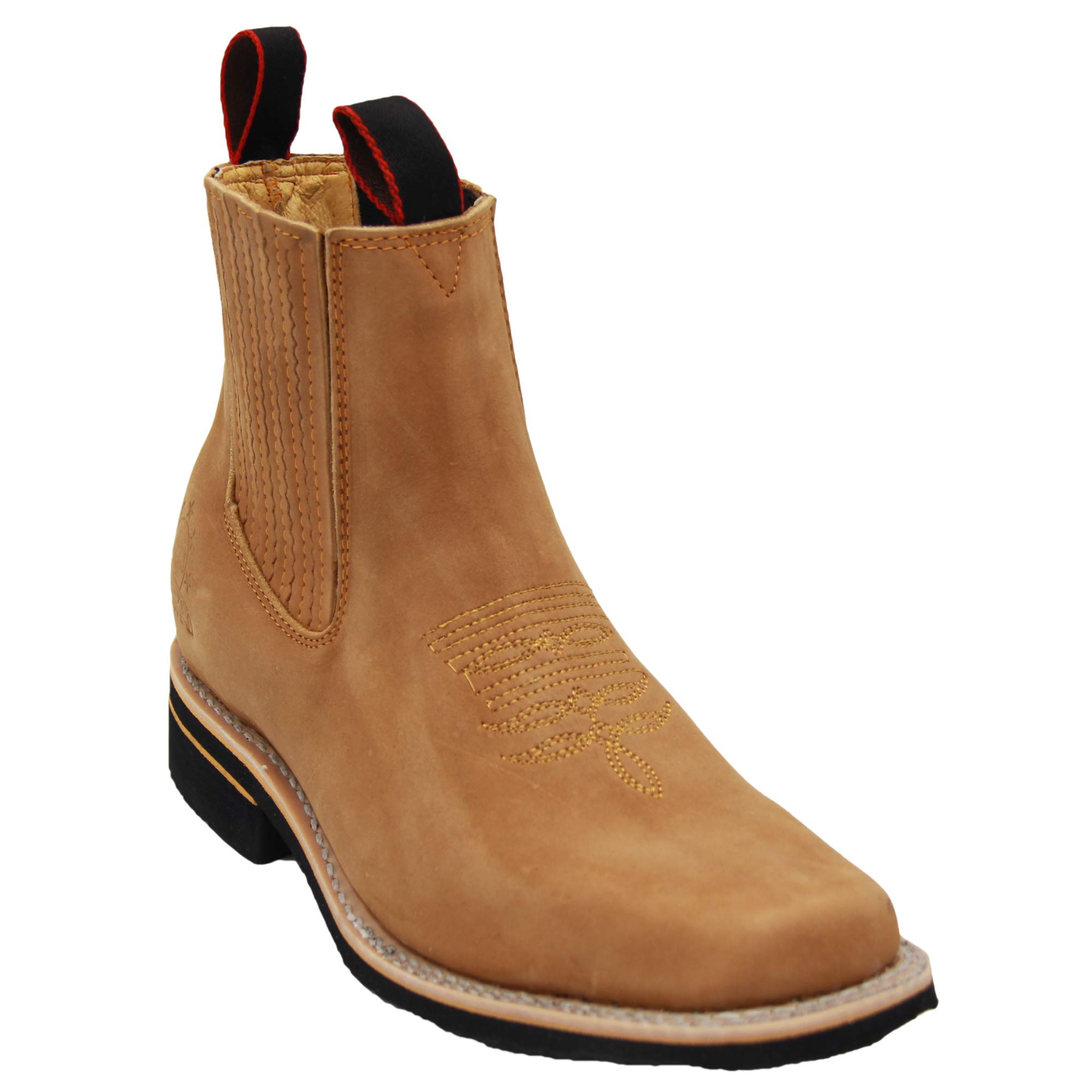 Men's Western Cowboy Boots - Short Ankle Rodeo Boots for Men | Durable Leather Work Boots for Country Dancing, Riding & Outdoor Activities