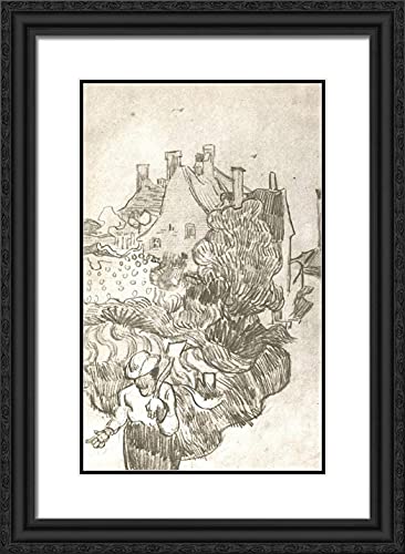Black Ornate Wood Frame with Double Matting
