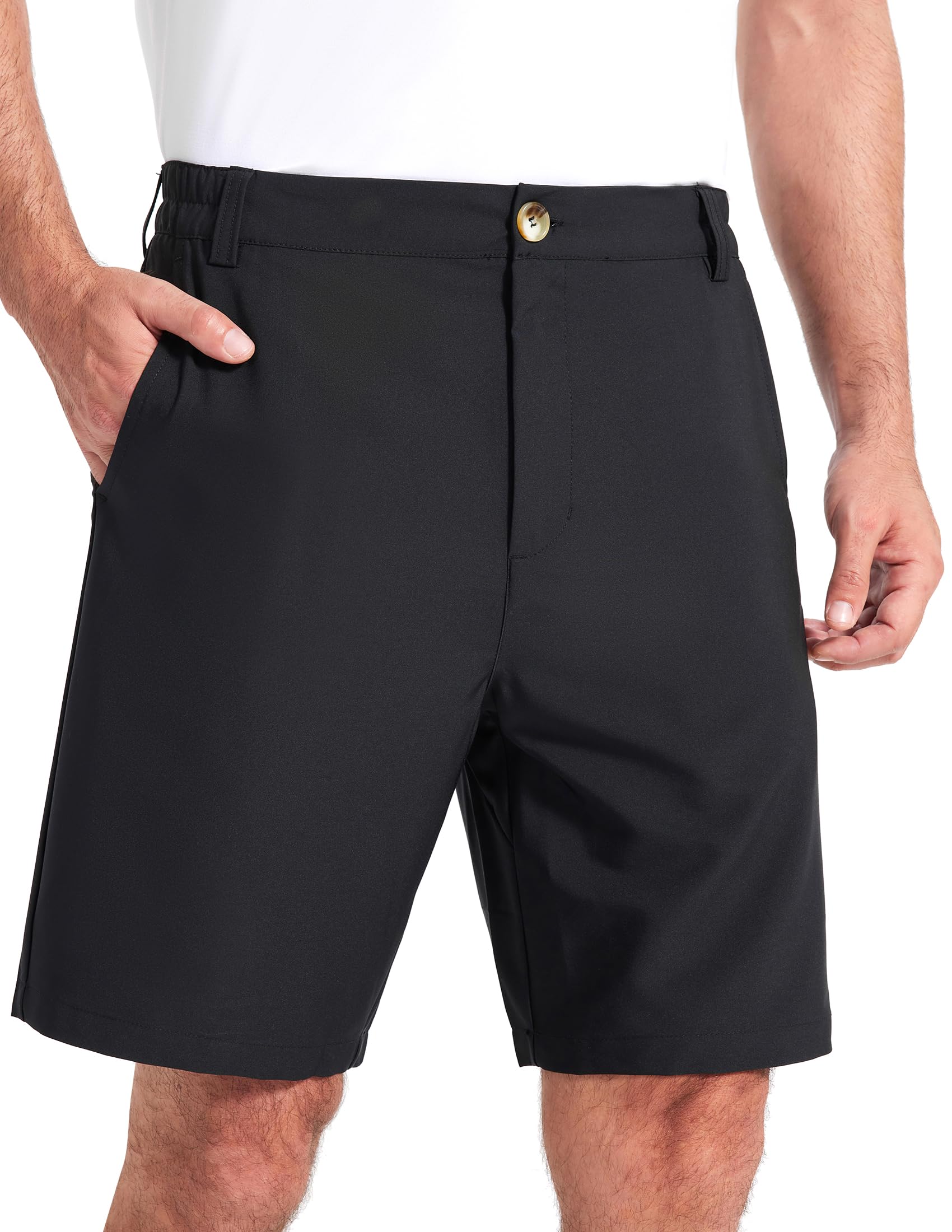 HOTSUIT Men's 9 Inch Golf Shorts - Stretch Quick Dry Lightweight Casual Work Shorts with Pockets - Perfect for Golf, Office, Travel & Outdoor Activities