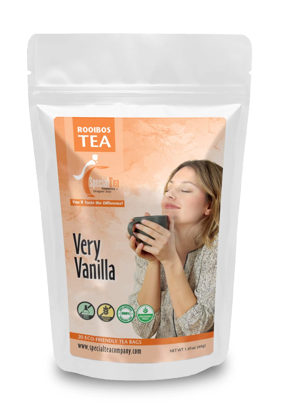 Special Tea Very Vanilla Rooibos Tea Bags - 20 Count (1.41 Oz) | Caffeine-Free Herbal Tea for Relaxation & Evening Enjoyment