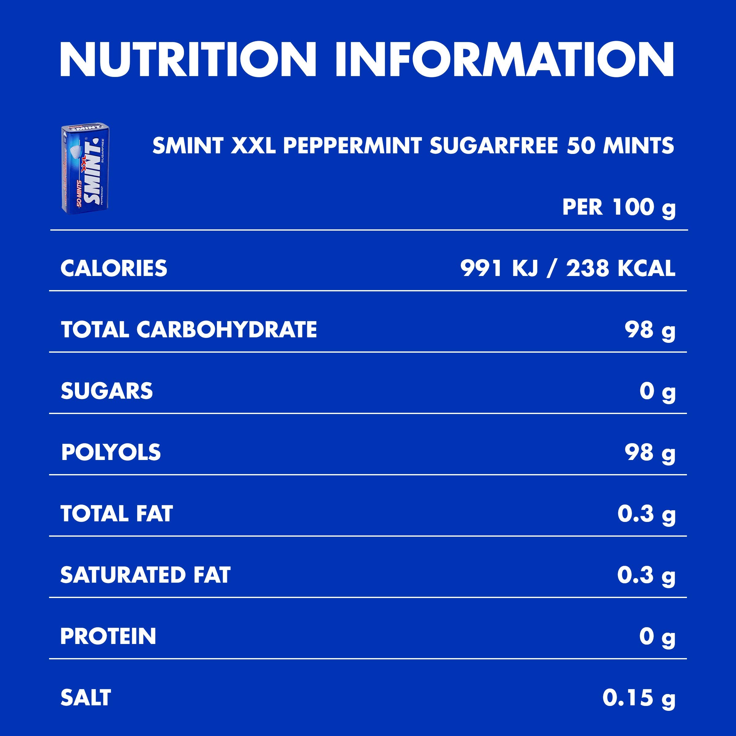 Smint XXL Sugar-Free Peppermint Mints - 50 Count Tin (35g) | Fresh Breath Solution for Work, Travel & Meetings | Pack of 1