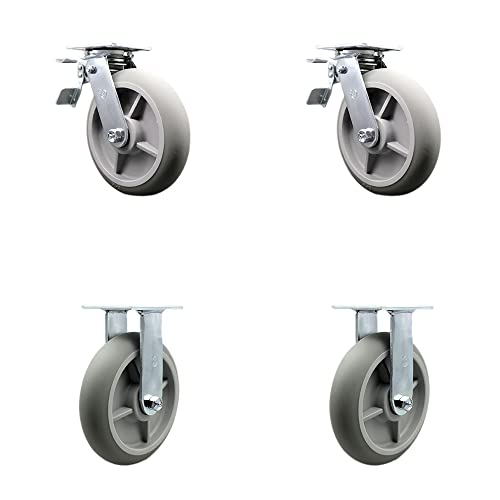 2 Swivel w/2 Total Lock Brakes - 2 Rigid
