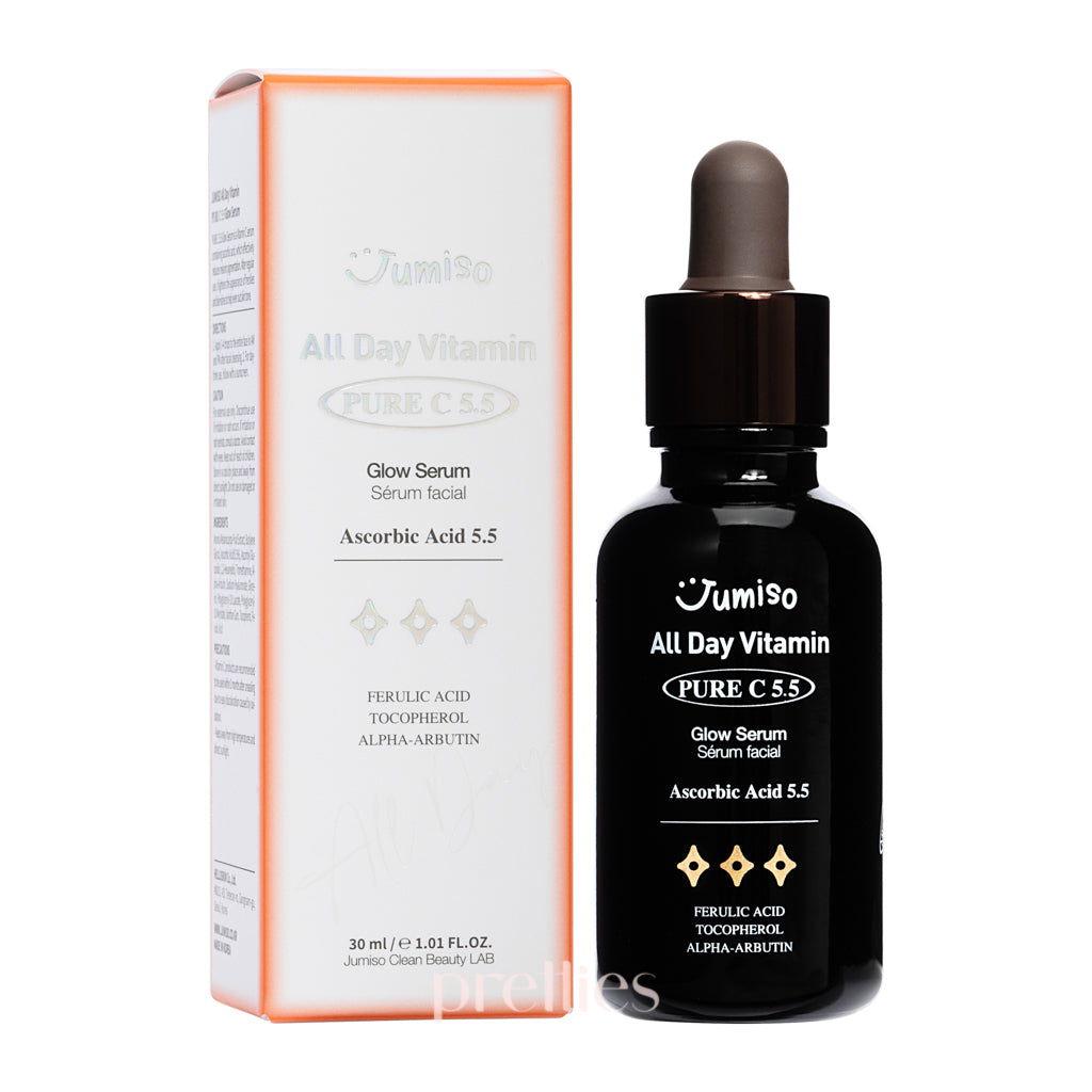 Jumiso All Day Vitamin Pure C 5.5 Glow Serum 30ml - Brightening & Hydrating Facial Serum for Dark Spots & Dull Skin - Perfect for Daily Skincare Routine & Nighttime Use