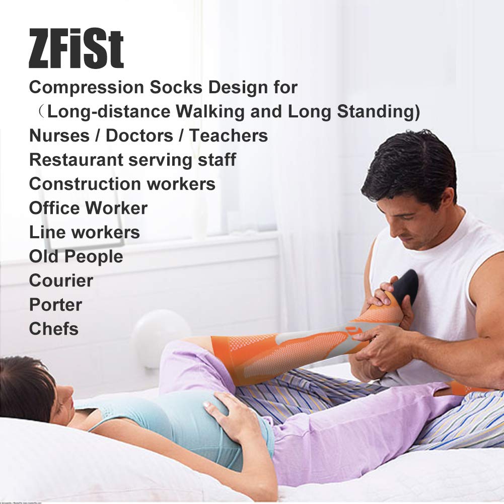 ZFiSt Plus Size Compression Socks for Women & Men - Wide Calf Support, Breathable Sport & Nurse Stockings - Ideal for Running, Travel & Long Work Shifts