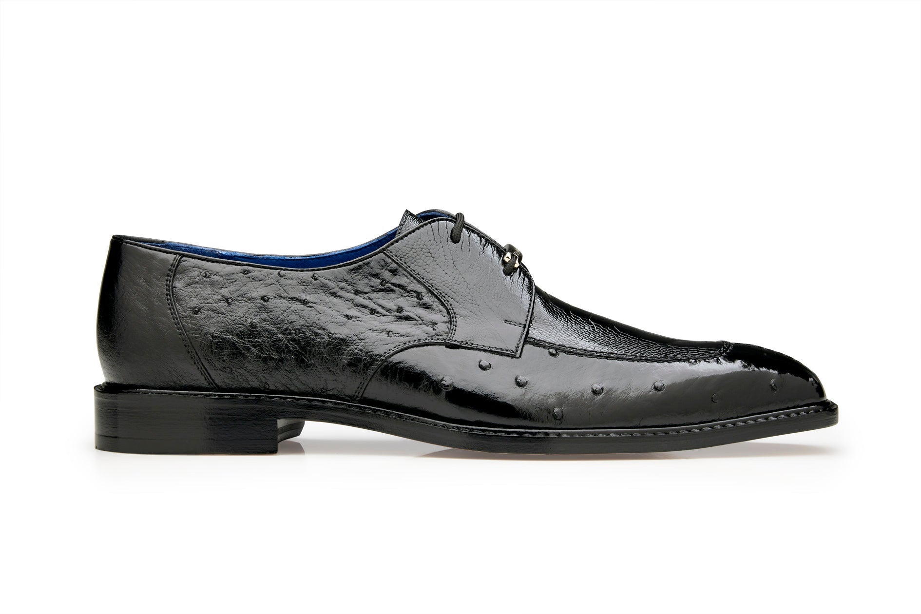 Belvedere Bolero Genuine Ostrich Leather Dress Shoes for Men - Black Size R43 | Luxury Formal Footwear for Weddings, Business Meetings & Special Occasions