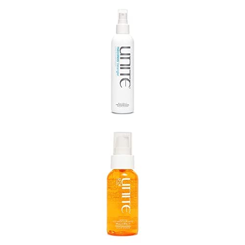 UNITE Hair 7SECONDS Detangler Leave-In Conditioner 8 fl.Oz & U Oil Argan Oil 4 fl.Oz - Daily Hair Care Duo for Smooth, Frizz-Free Hair - Perfect for Dry, Damaged Hair & Daily Styling Routine