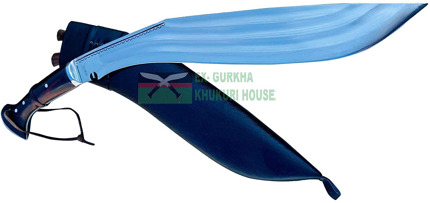 Gorkha Kukri Nepal - 18 Inch Full Tang Khukuri Knife with 3 Chira Design - Premium High Carbon Steel Blade for Camping, Hunting & Outdoor Survival