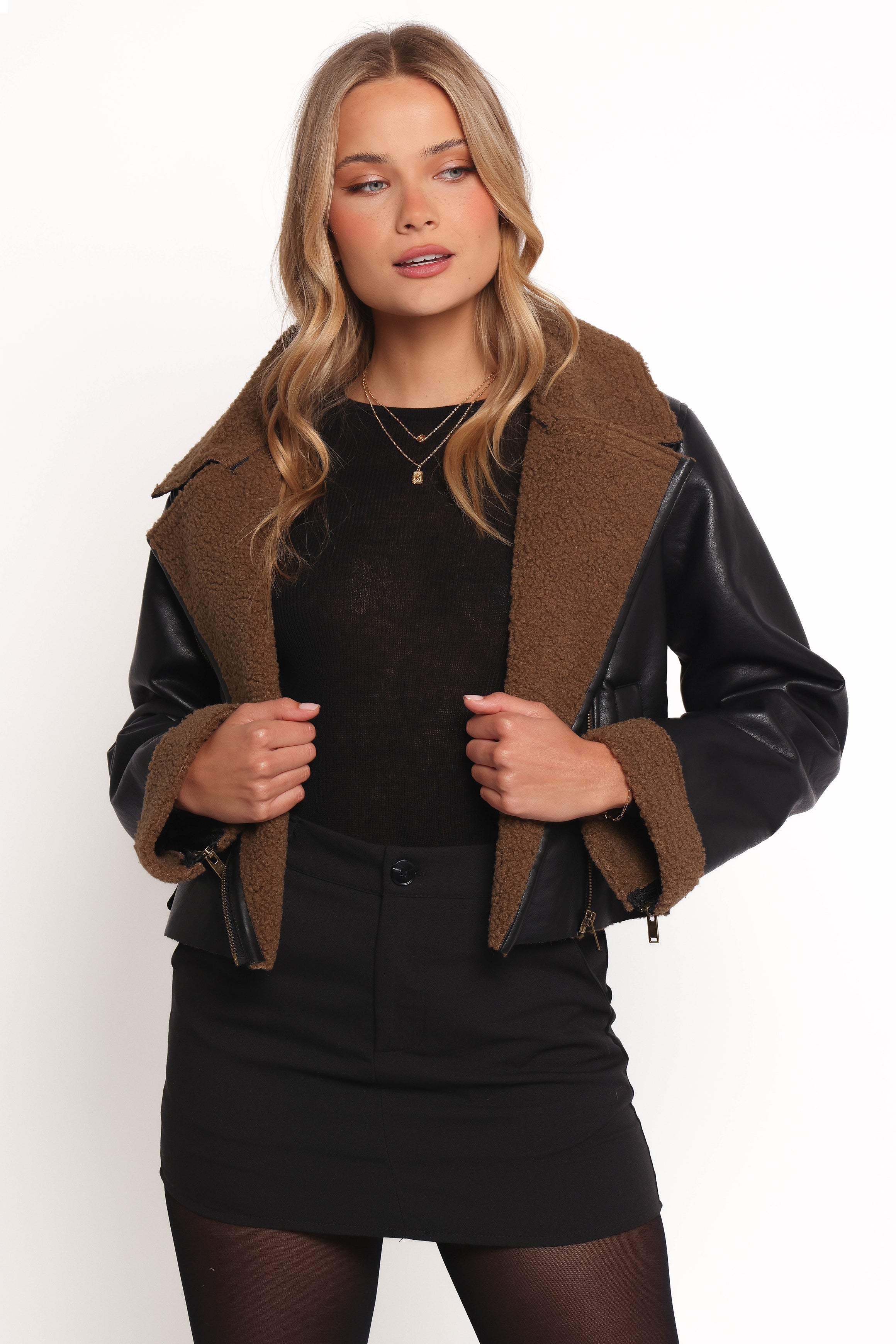 Stylish Folk Faux Leather Jacket for Men & Women - Black & Brown Colors - Perfect for Casual Outfits, Biker Looks & Night Out