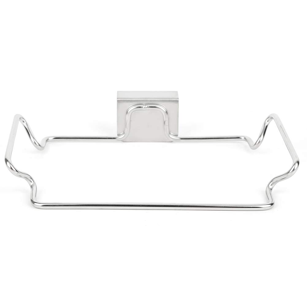 Stainless Steel Trash Bag Holder - Portable Garbage Storage Rack for Kitchen, Bathroom, Dorm & Office - Hanging Door Back Organizer for Trash Bags, Towels & Rags - Space Saving Solution for Small Homes & Apartments