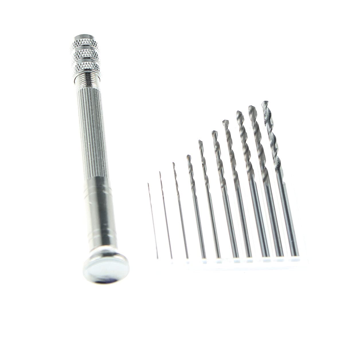 10Pcs HSS Twist Drill Bit Set 0.8-3.0mm for Wood Drilling with Keyless Hand Drill - Perfect for DIY & Craft Projects