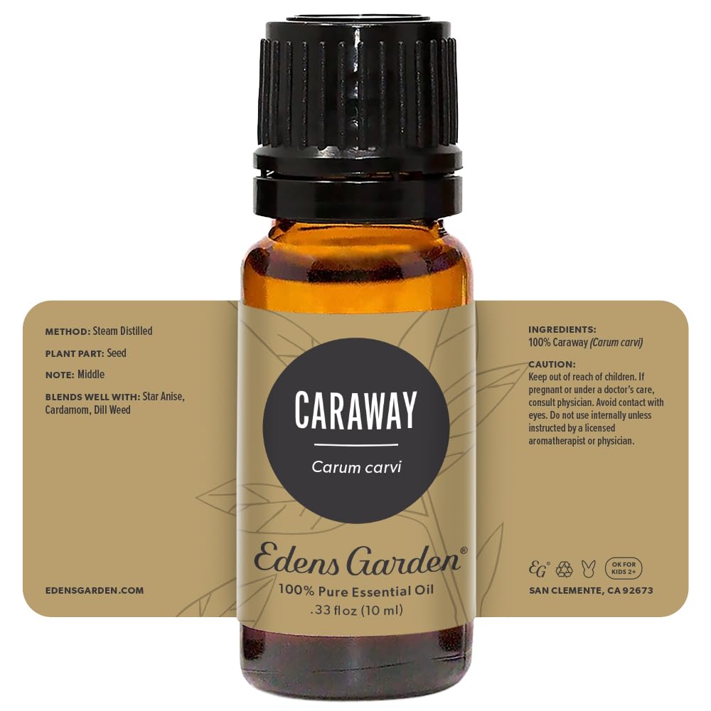 Edens Garden 100% Pure Caraway Essential Oil - Premium Grade, Undiluted & Natural for Aromatherapy | Best for Diffusers, Skin Care, Laundry & Humidifiers | 10ml (.33 fl oz) | Perfect for Relaxation, Stress Relief & Home Fragrance