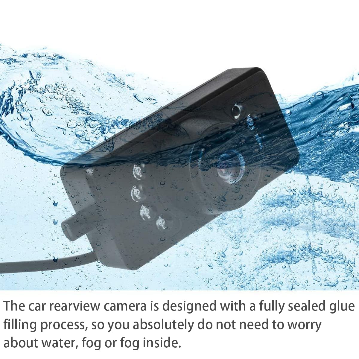 BESULEN 720P Waterproof Backup Camera - 8 LED Night Vision for SUV, Pickup, Vehicle Safety