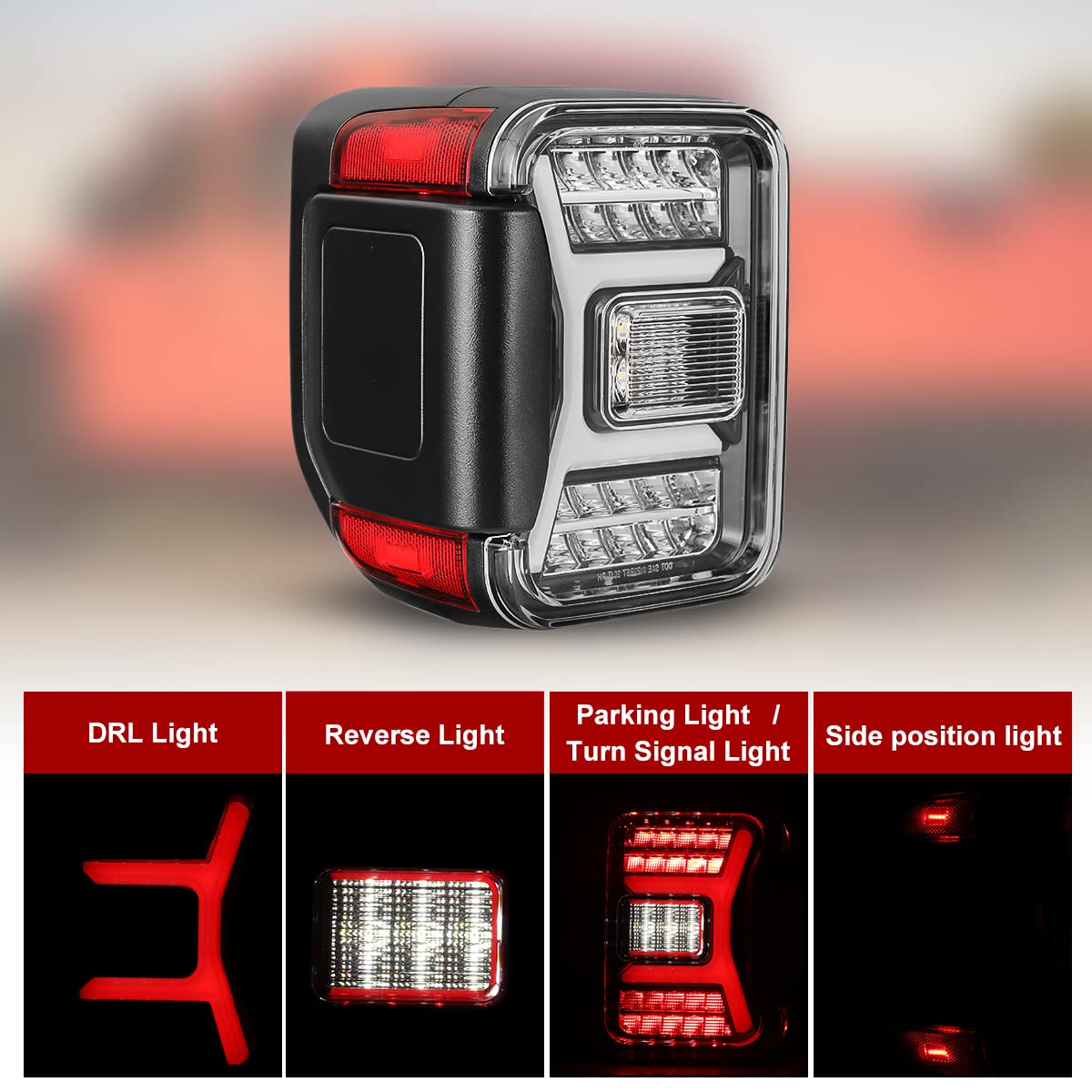 Nixon Offroad Full LED Tail Lights Assembly for Jeep Gladiator JT 2019-2025 - Sequential Turn Signals, Plug & Play (Clear Lens) - Upgrade Your Off-Road Adventure & Nighttime Safety