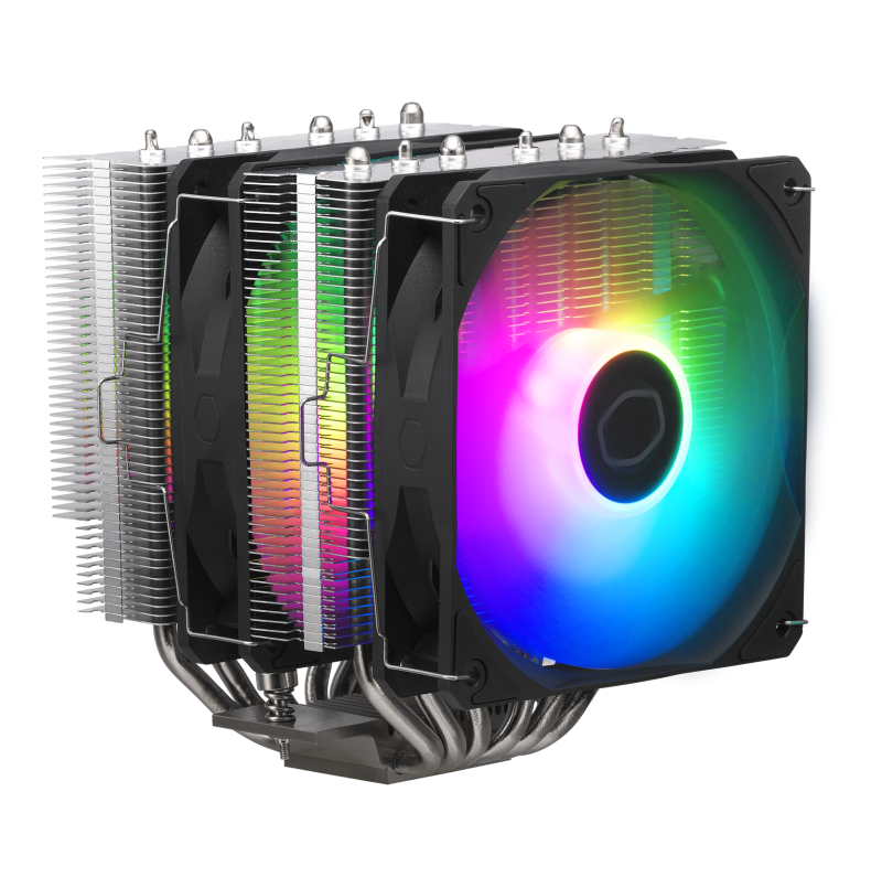 Cooler Master Hyper 620S ARGB CPU Air Cooler - Dual Tower Heatsink with 120mm PWM Fan, Intel/AMD Compatible - Perfect for Gaming PCs & High-Performance Workstations