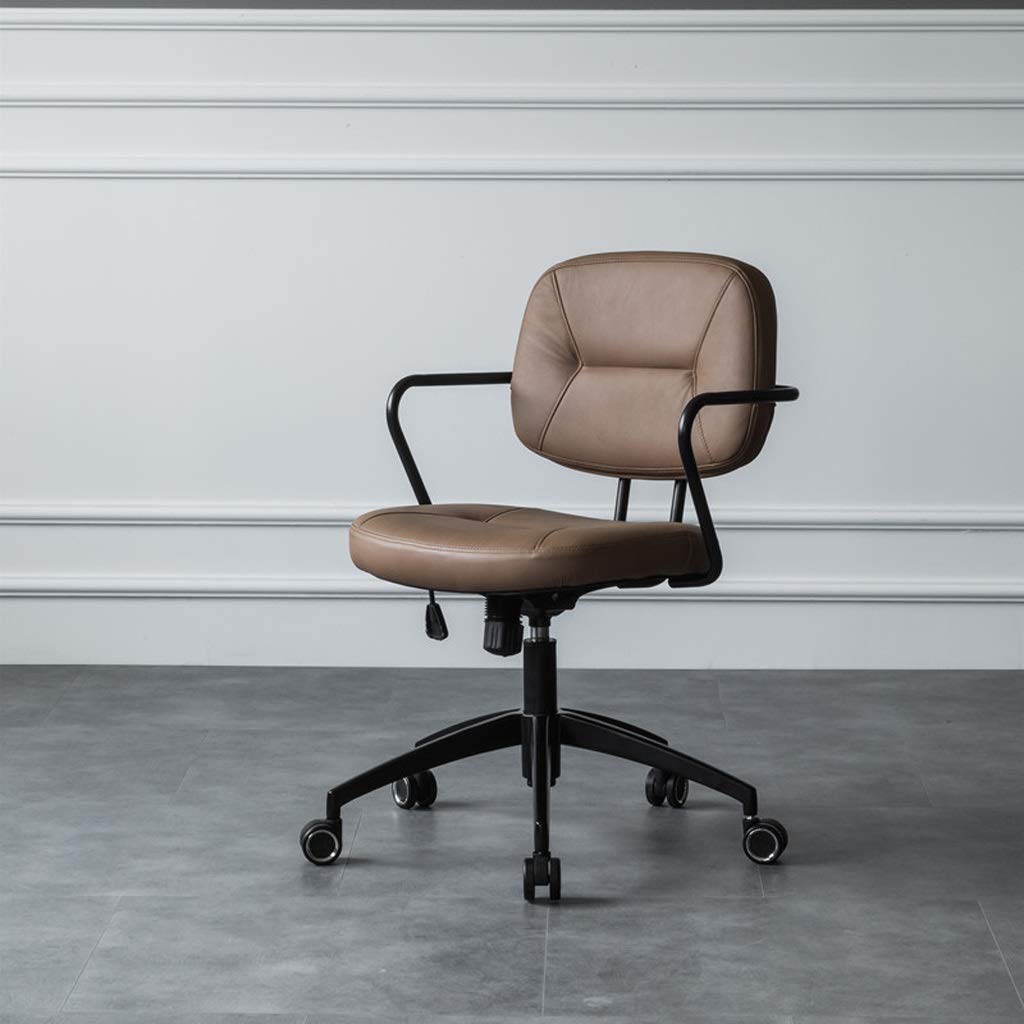 Ergonomic PU Leather Office Chair - Adjustable Height Computer Desk Chair with Lumbar Support for Home, Study, and Workspace (Beige) - Perfect for Long Hours of Sitting, Gaming, and Remote Work