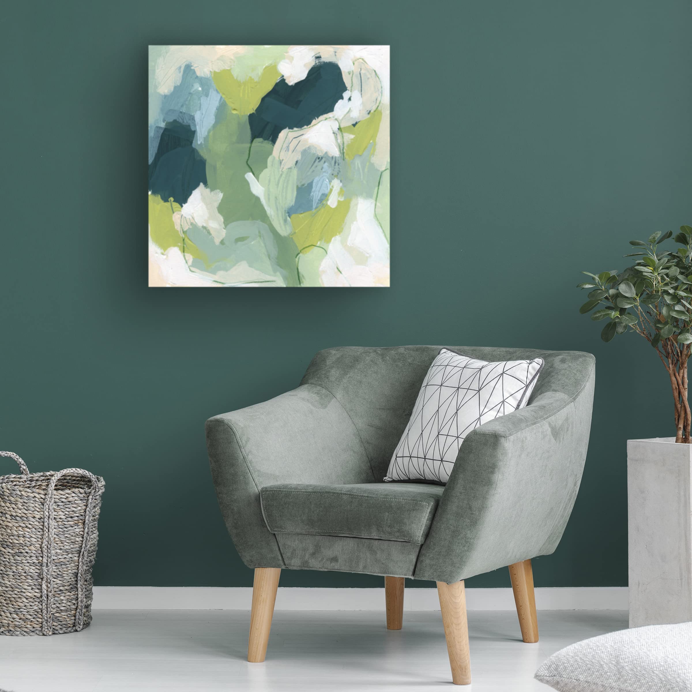 Trademark Fine Art 'Emerald Storm III' Canvas Wall Art Print by June Erica Vess - Modern Abstract Painting for Living Room, Bedroom & Office Decor