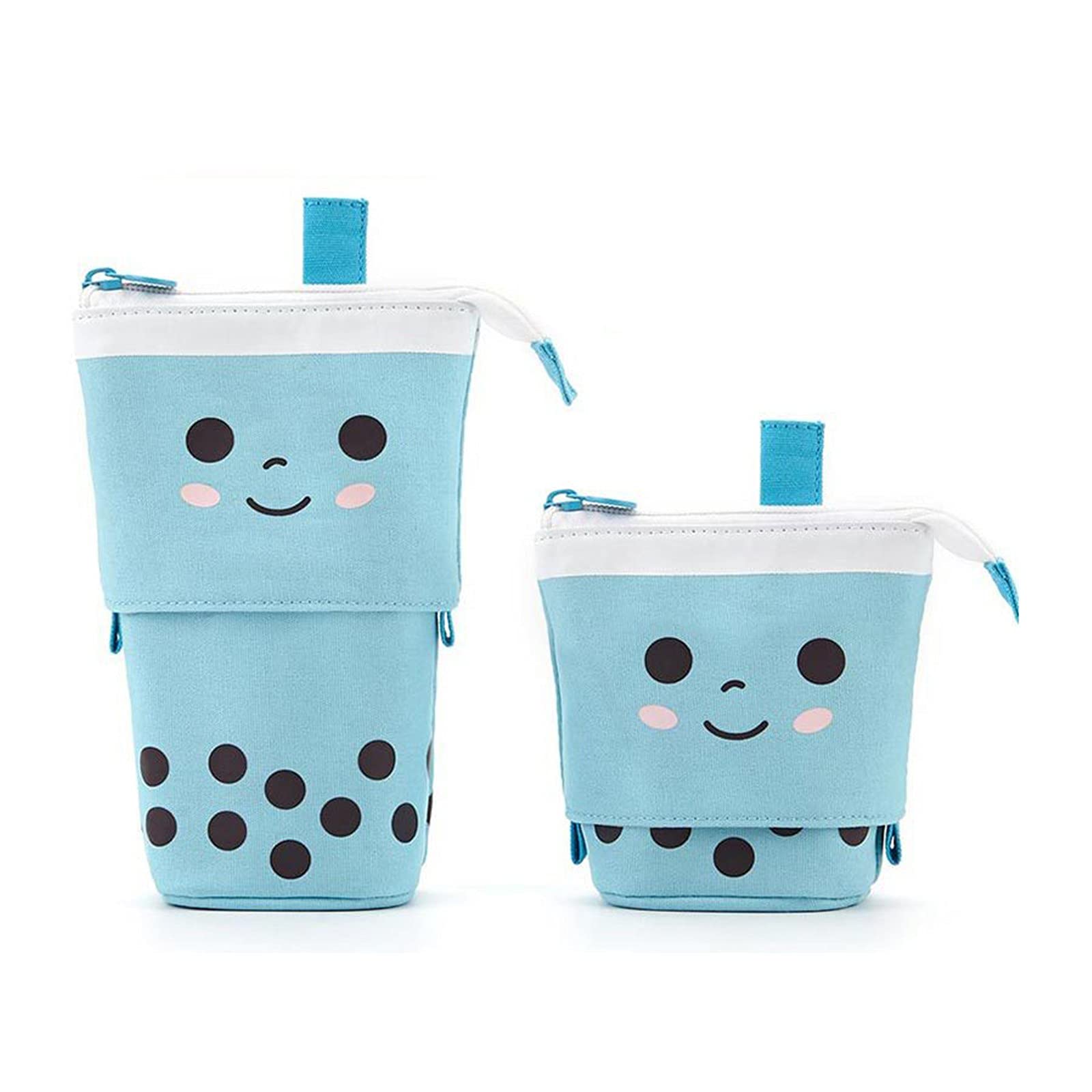 Cute Pencil Case & Makeup Pouch - Pop-Up Organizer for Students & Office Use (Blue)