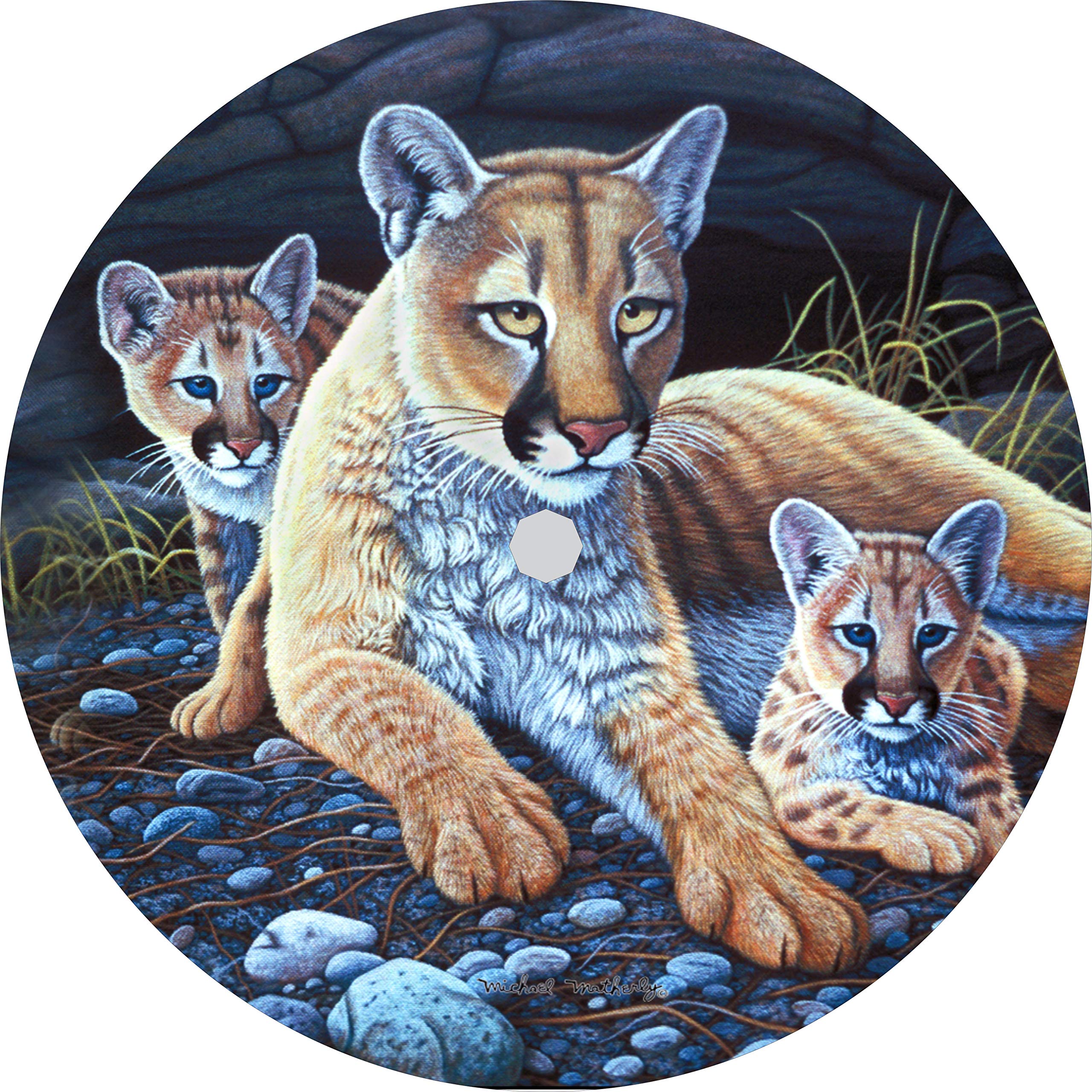 Custom Mountain Lion & Cub Spare Tire Cover - Universal Fit for All Vehicle Makes/Models (Choose Size & Backup Camera Option) - Perfect for Off-Road Adventures, Camping Trips & Jeep Enthusiasts